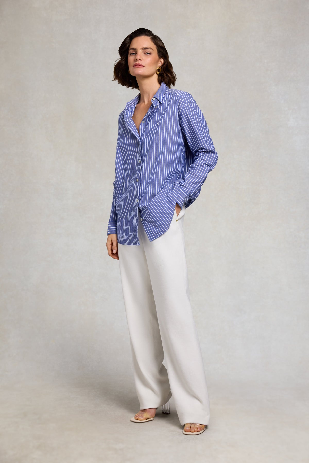 Athena Shirt (Dusty Blue Stripe)