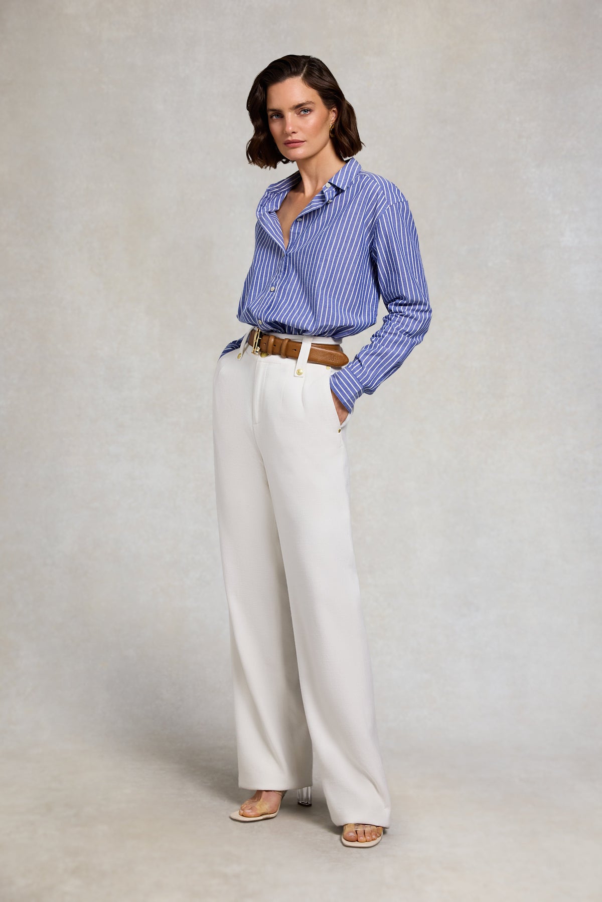 Athena Shirt (Dusty Blue Stripe)