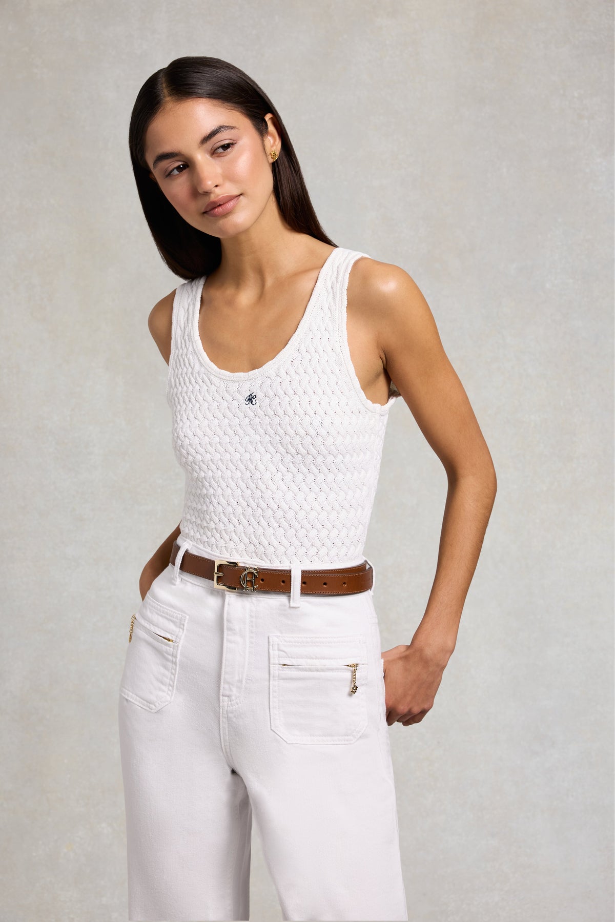 Aurelia Knitted Vest (Natural)
