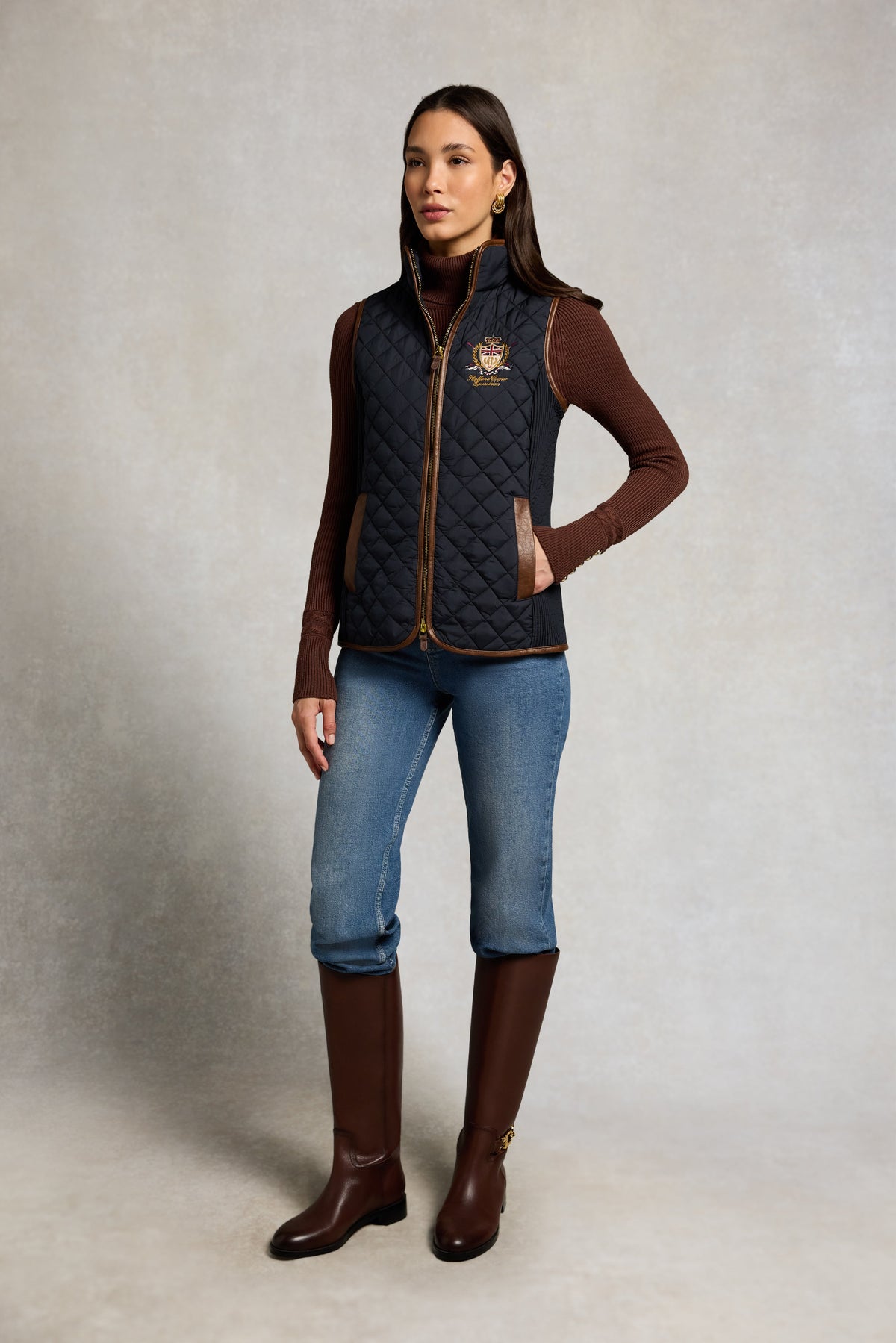 Boughton Diamond Quilt Gilet (Ink Navy)
