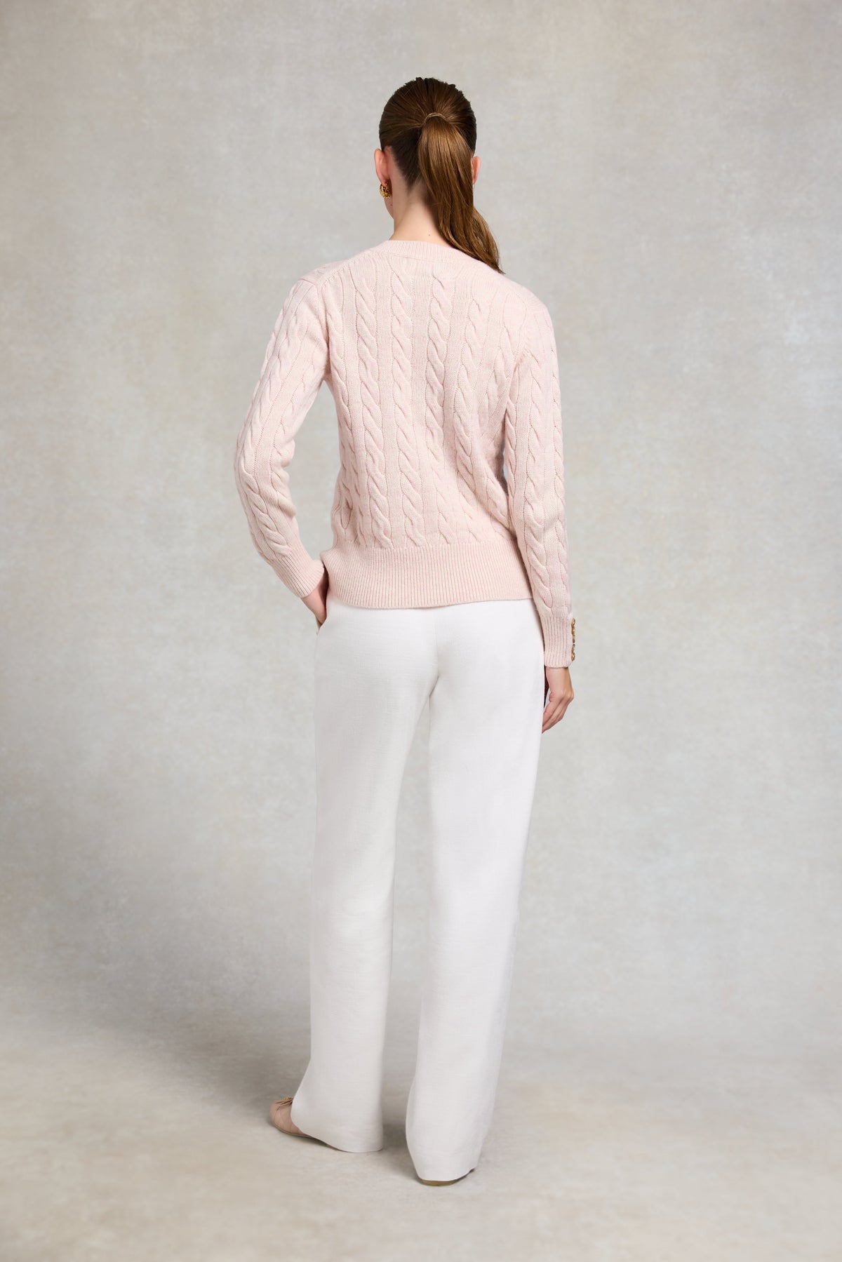 Bourton Cardigan (Palest Pink)