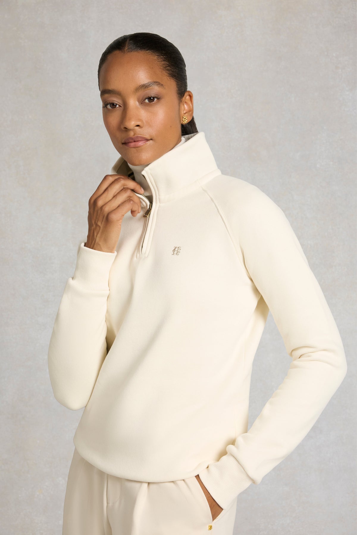 Burford Quarter Zip Sweat (Ecru)