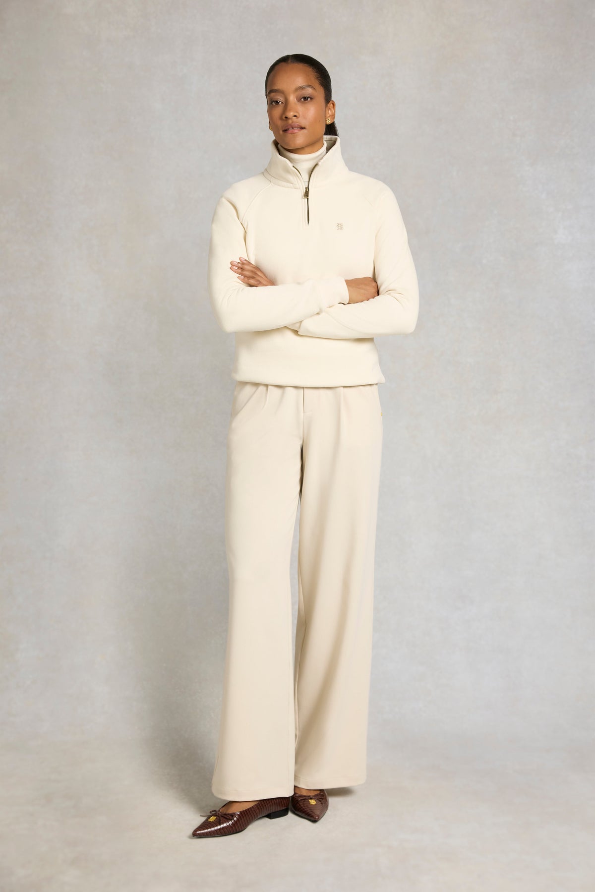 Burford Quarter Zip Sweat (Ecru)