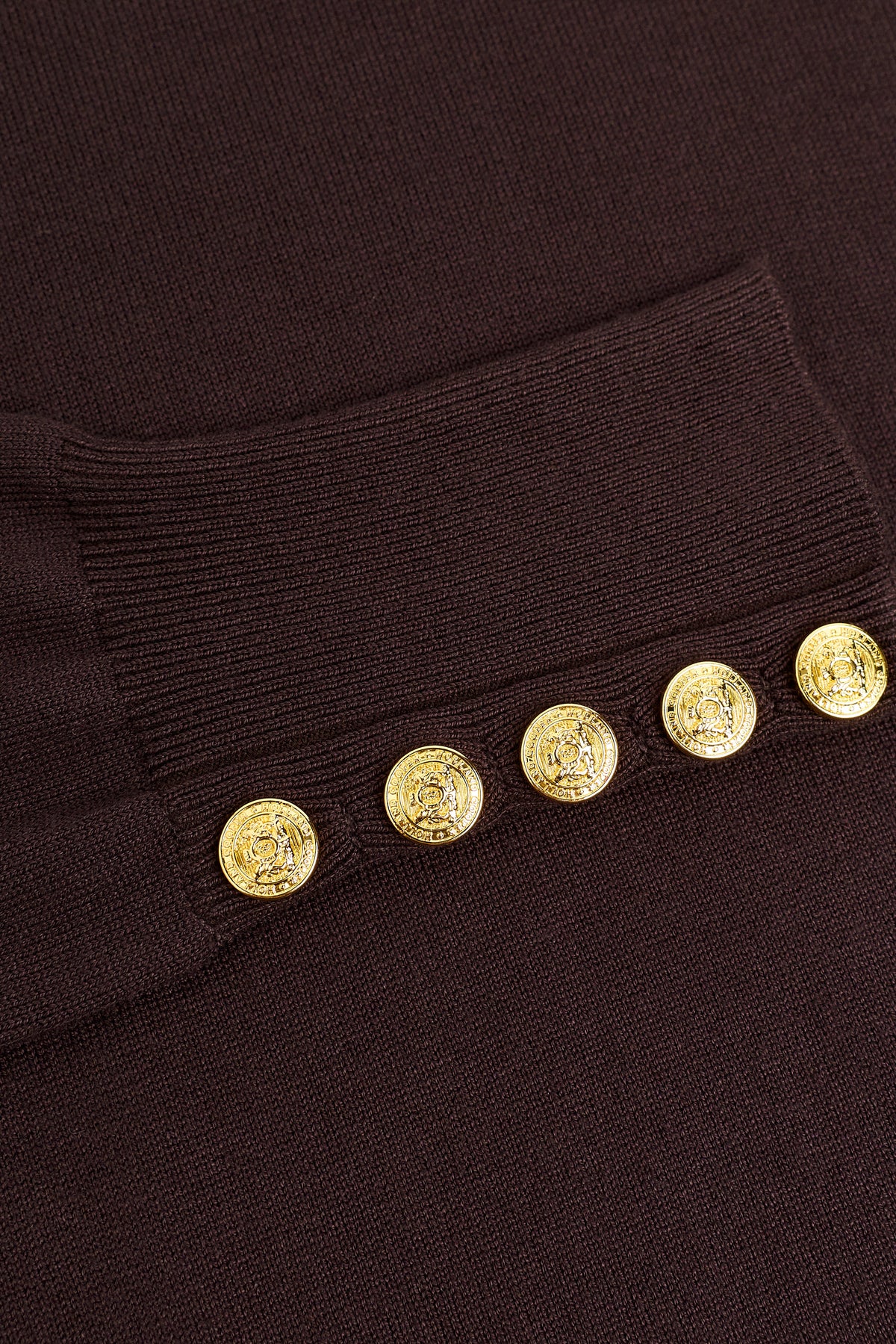 Buttoned Knit Roll Neck (Chocolate)