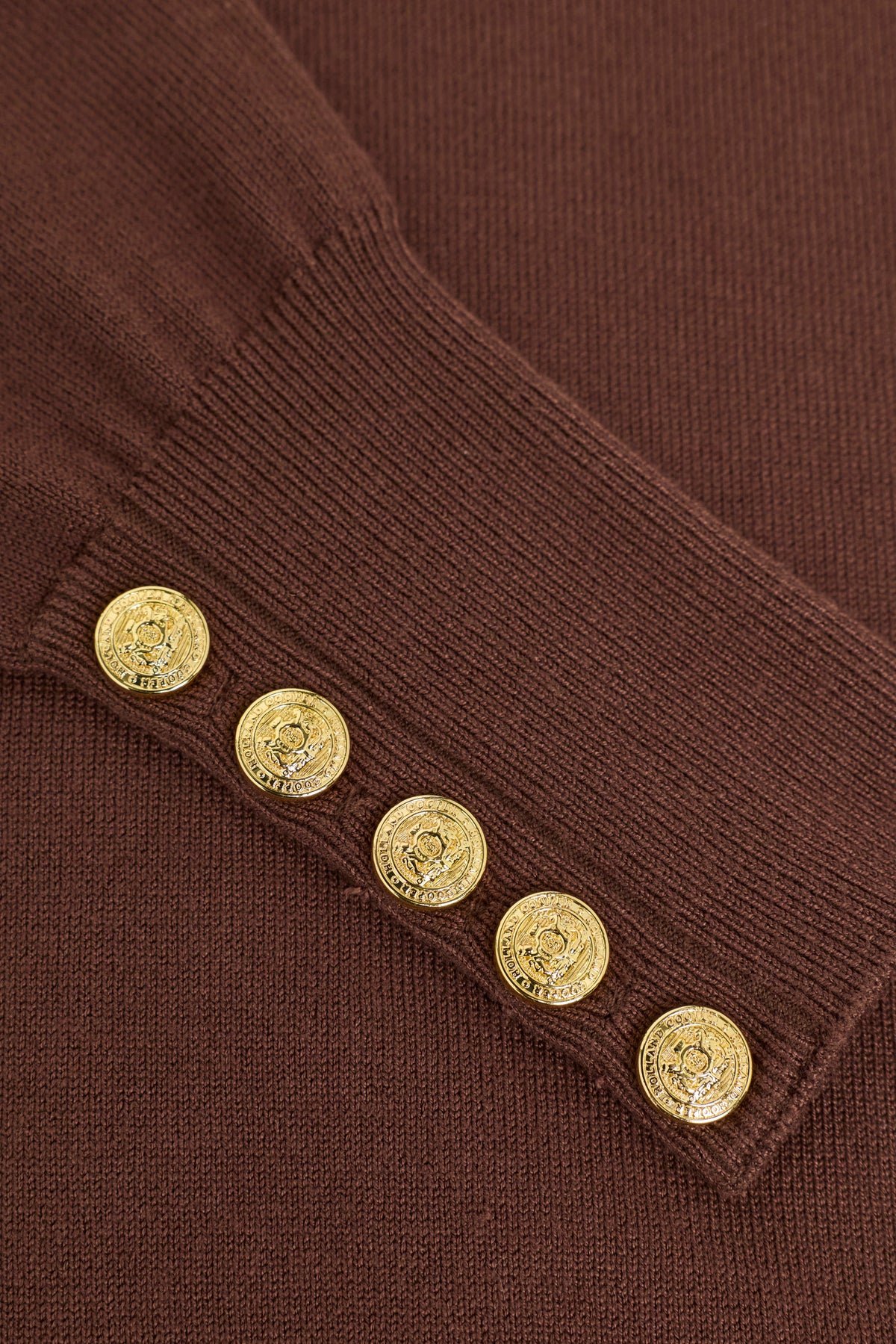 Buttoned Knit Roll Neck (Walnut)