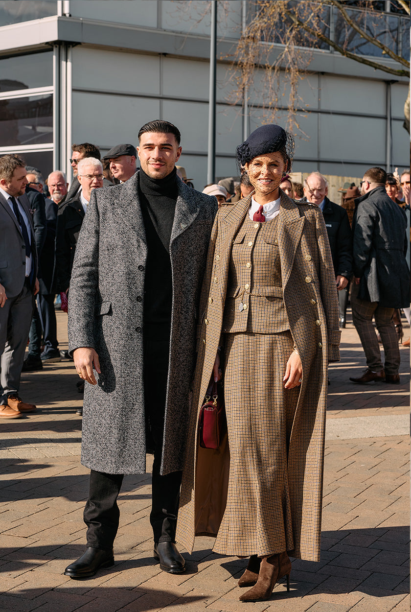 Tommy Fury's Cheltenham Look (Ebony Herringbone)