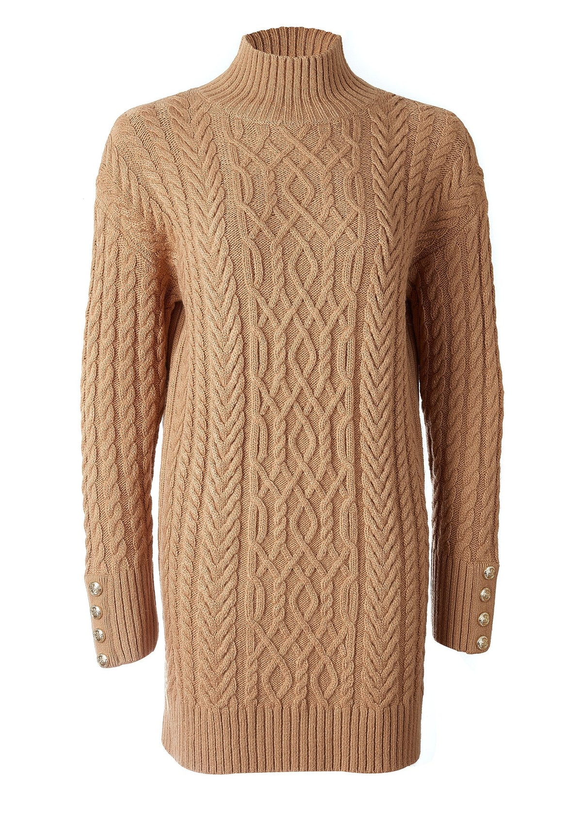 Windsor Cable Mini Dress (Dark Camel)