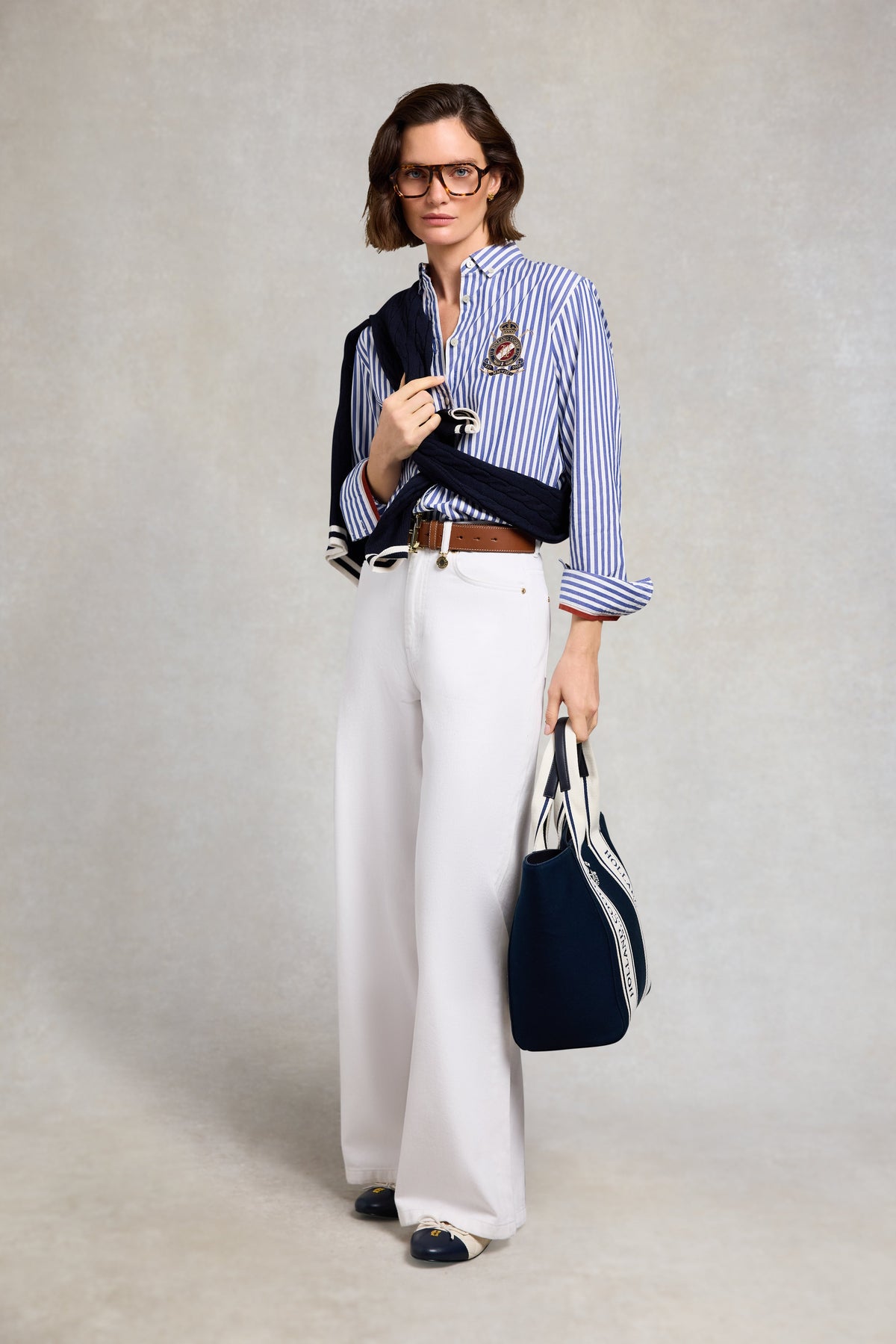 Classic Button Down Shirt (Navy Stripe)