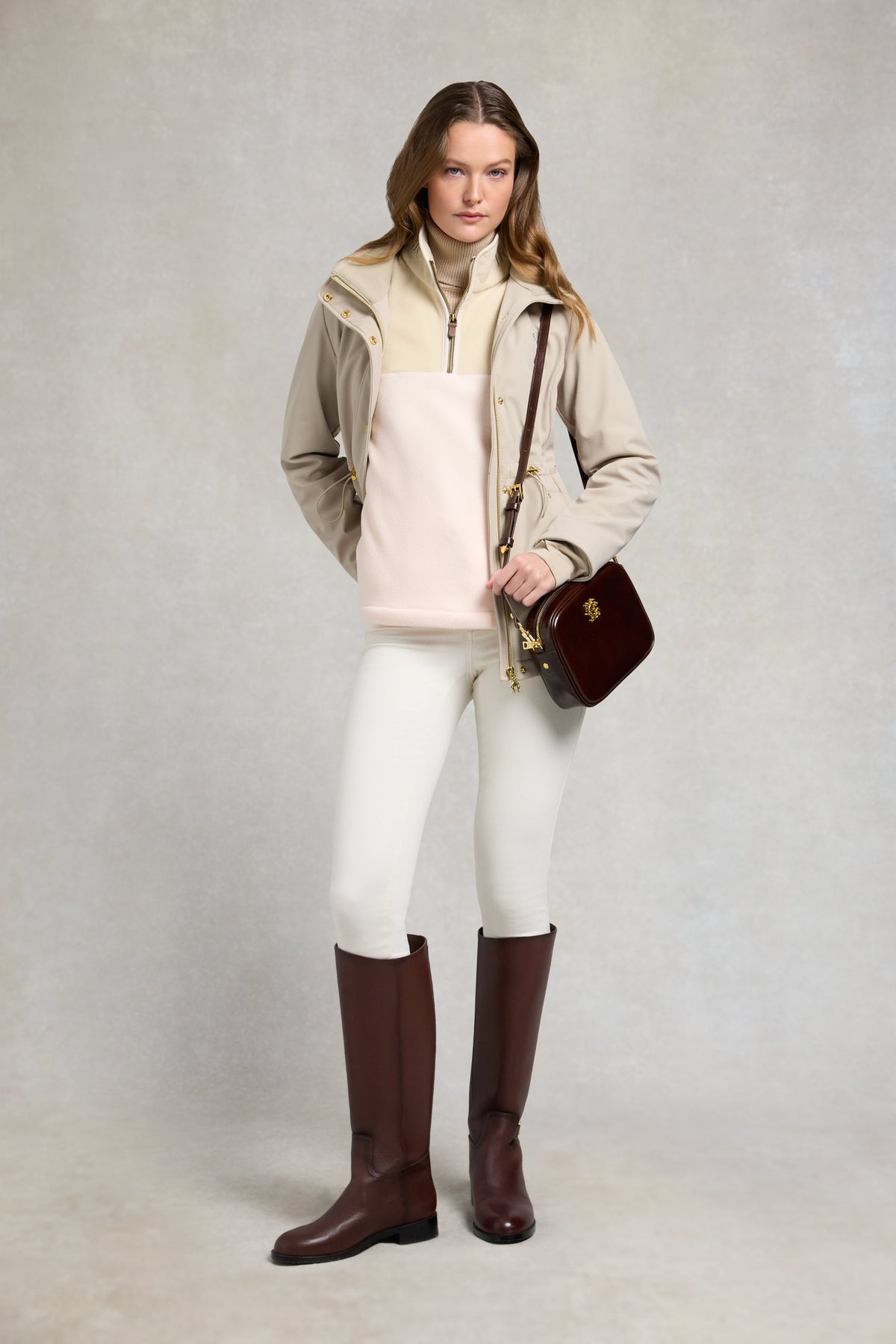 Country Fleece Quarter Zip (Pink Cream)