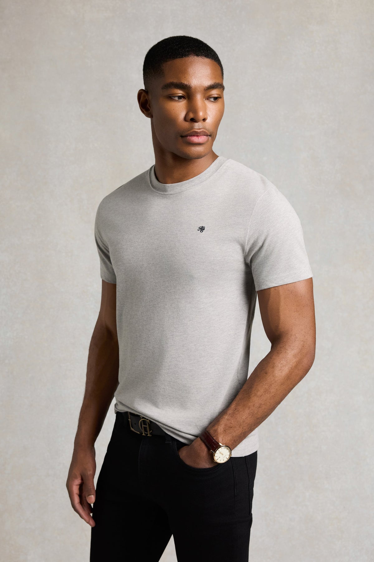 Men's Crew Neck T-Shirt (Grey Marl)