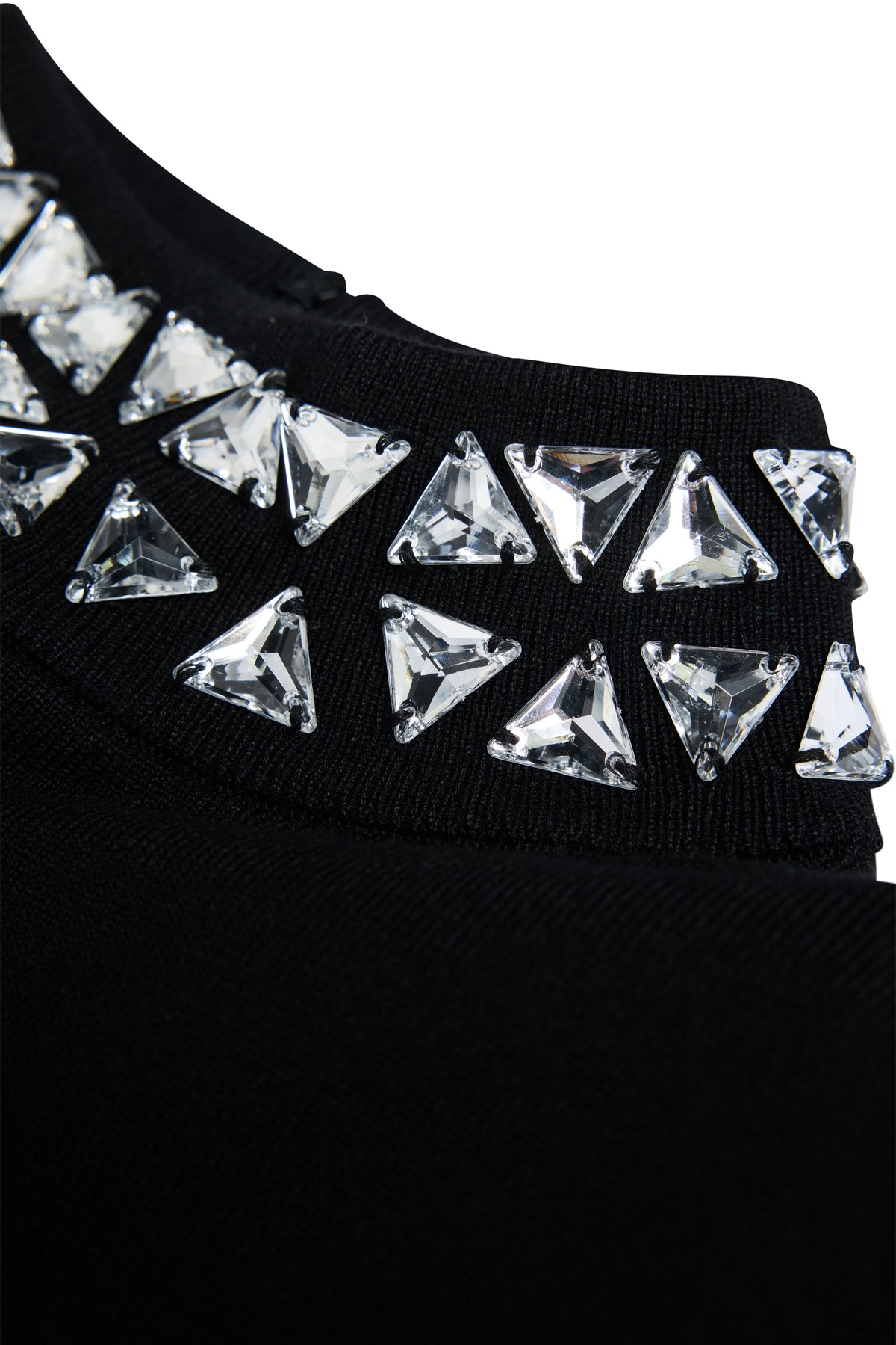 Crystal Roll Neck Knit Dress (Black)