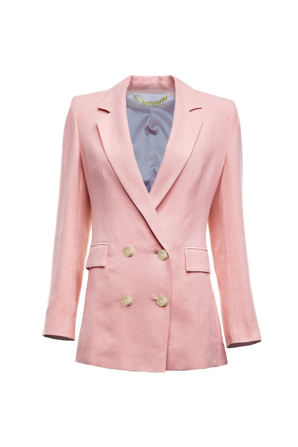 Double Breasted Blazer (Pink Linen)
