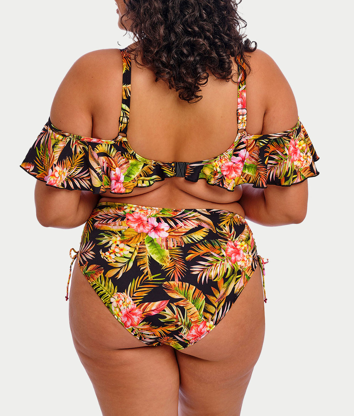 Plus Size Tiger Valley Ruffle Underwire Bikini Top