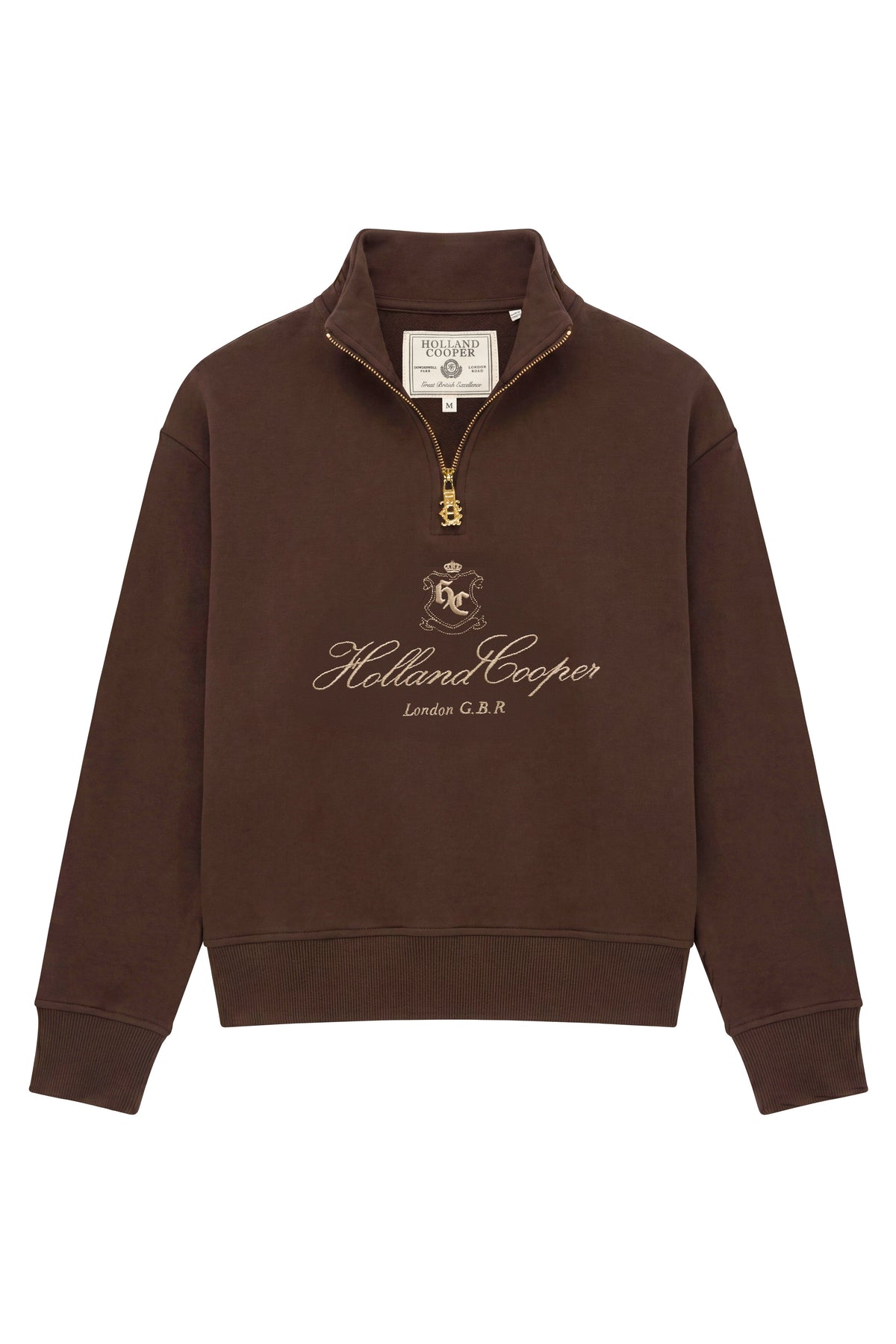 Essential Relaxed Quarter Zip Sweat (Walnut)