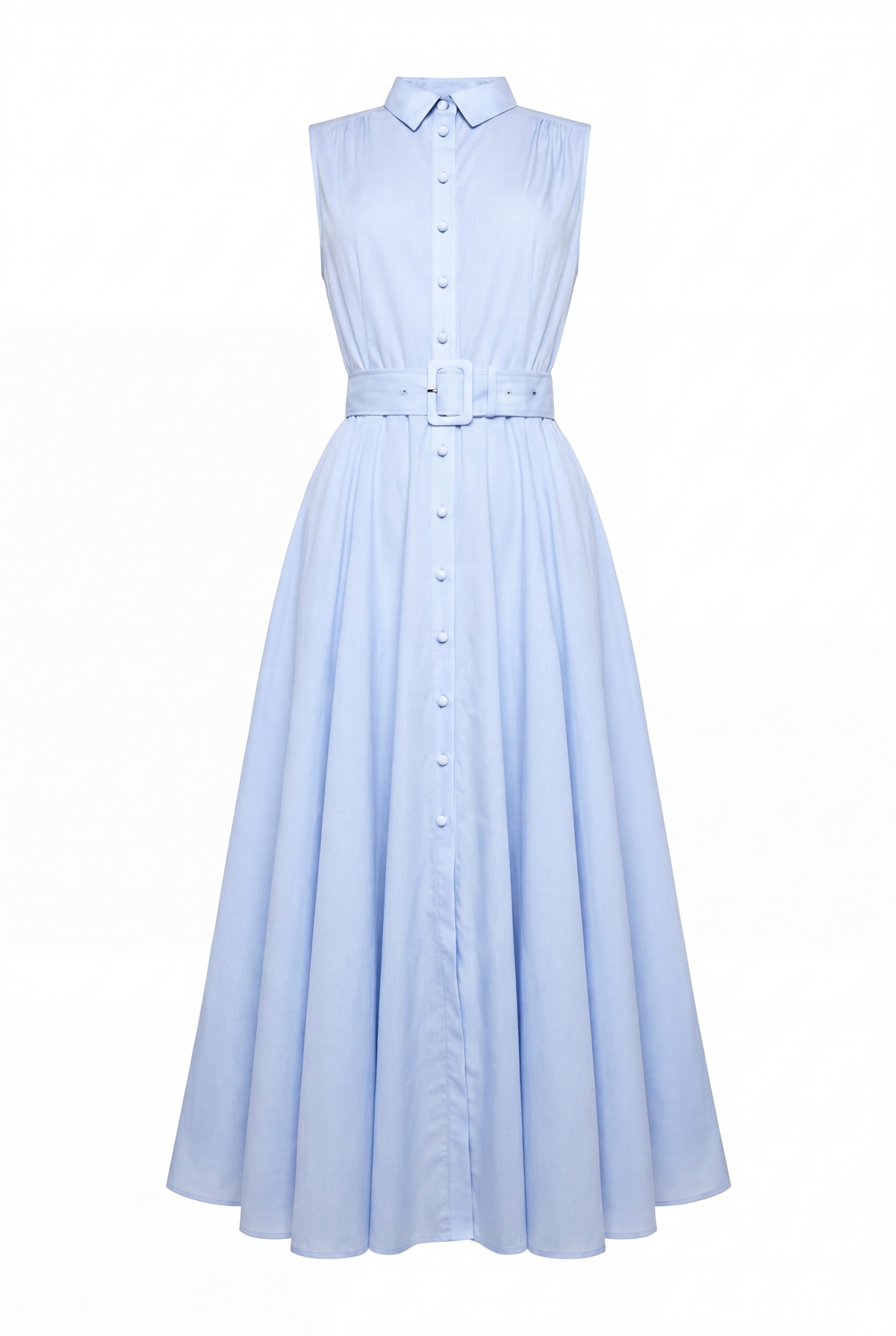 Aimee Sleeveless Dress (Light Blue Chambray)