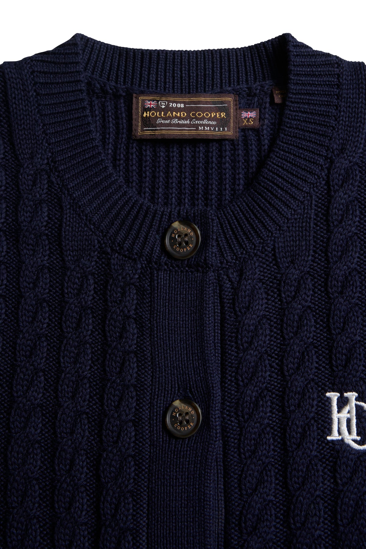 Cotswold Short Sleeve Cardigan (Ink Navy)