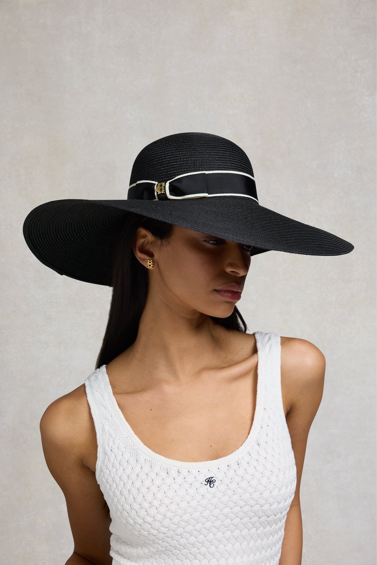 Amalfi Wide Brim Hat (Black Black)