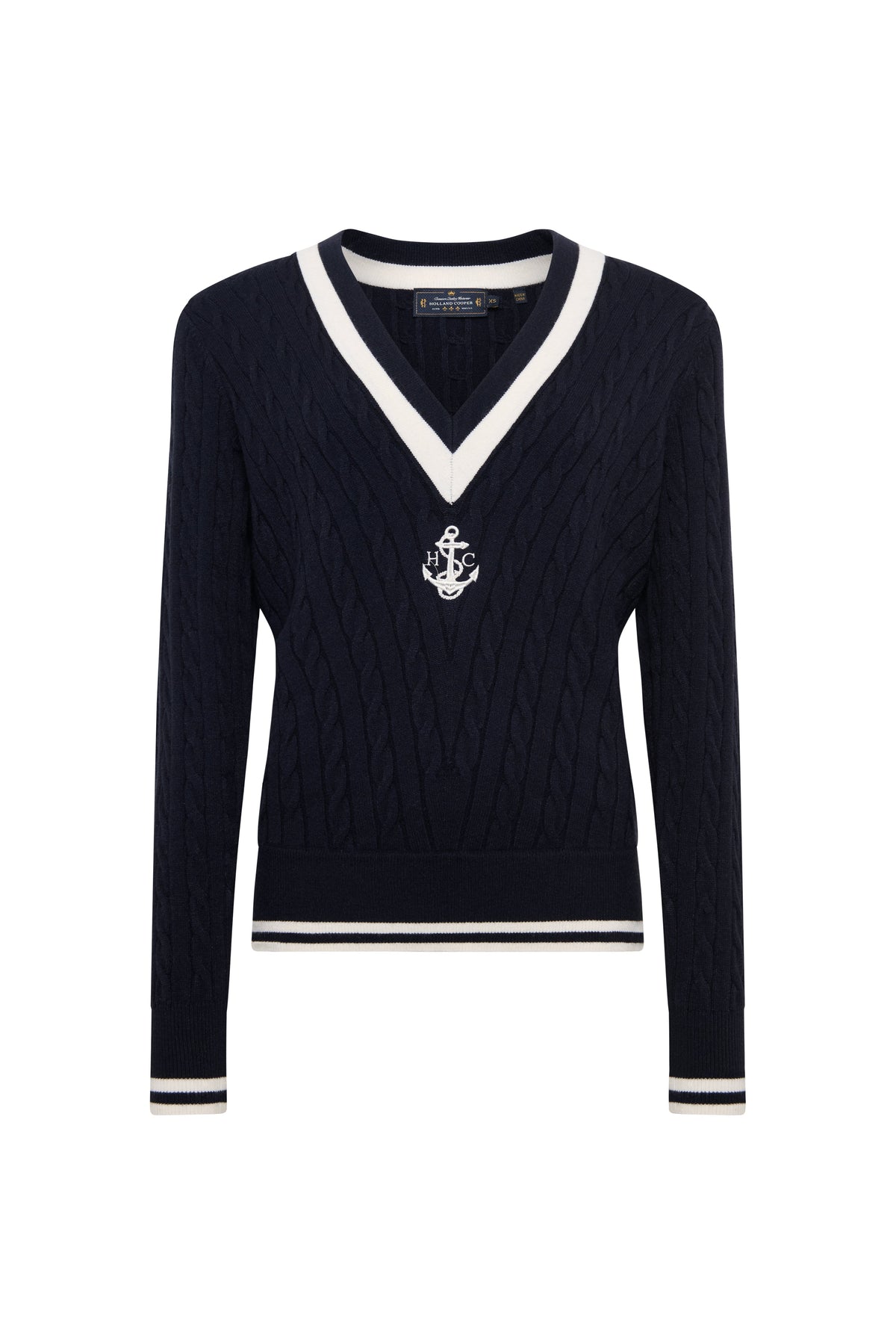 Melissa V Neck Knit (Ink Navy Natural)