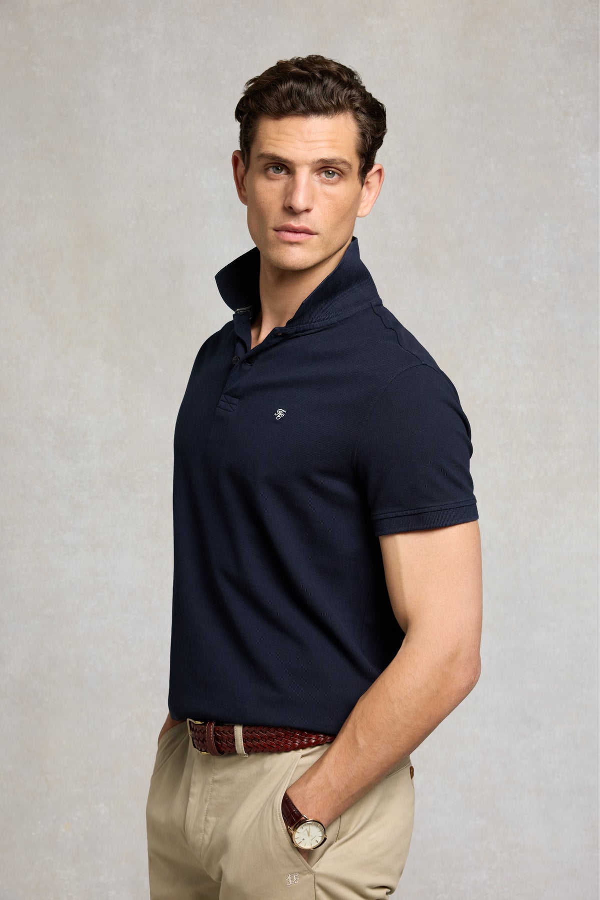 Men's Classic Short Sleeve Polo Shirt (Ink Navy)