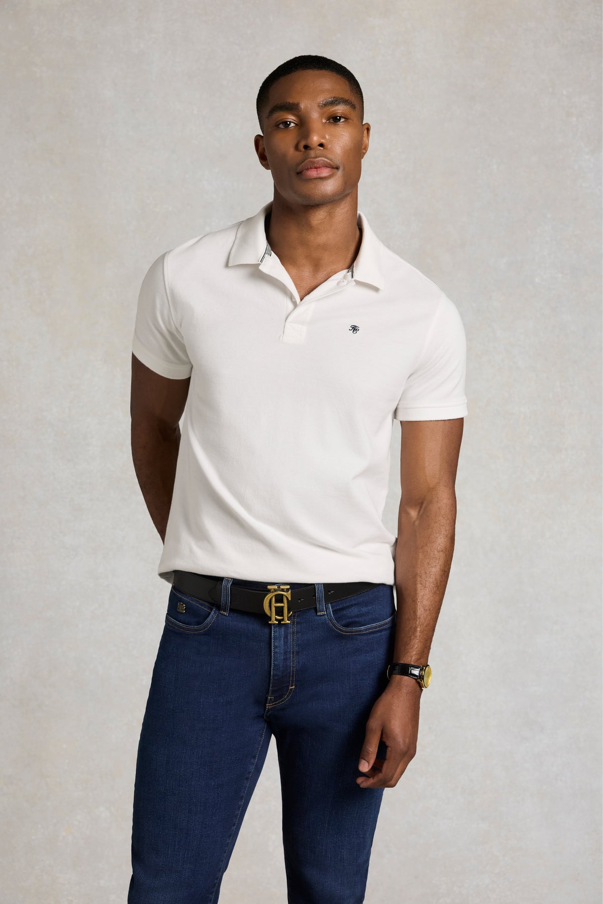 Men's Classic Short Sleeve Polo Shirt (White)