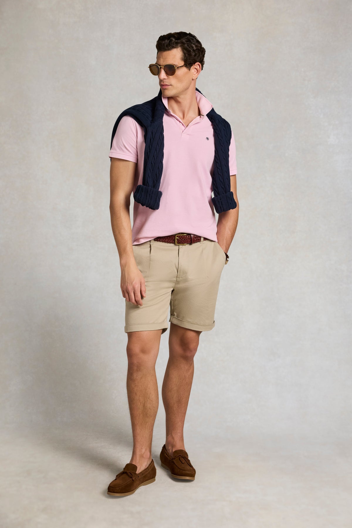Men's Classic Short Sleeve Polo Shirt (Pink)