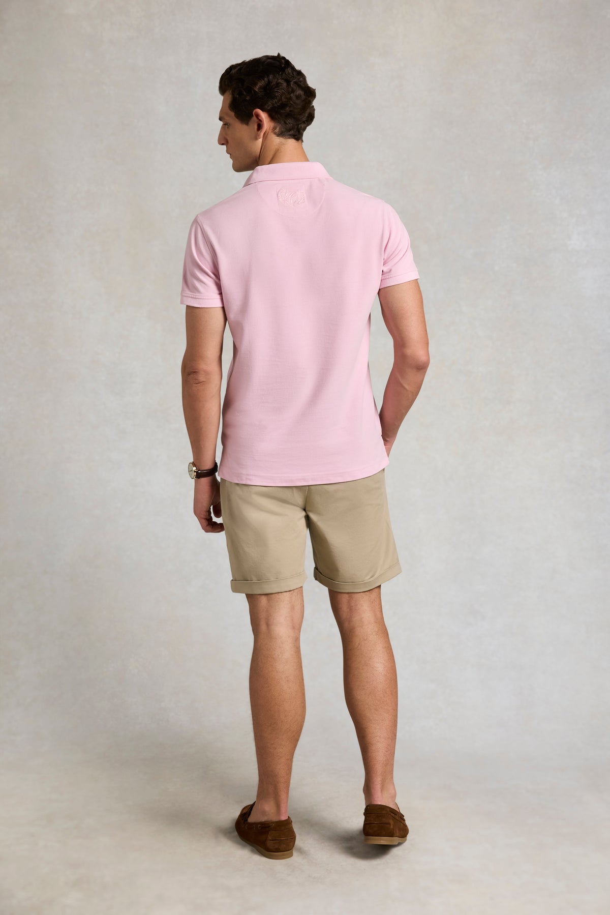 Men's Classic Short Sleeve Polo Shirt (Pink)