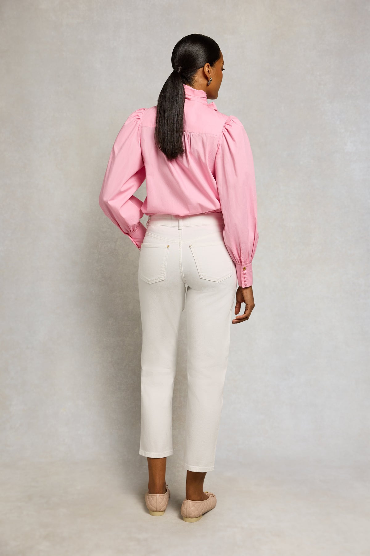 Mid Rise Straight Cropped Jean (White)