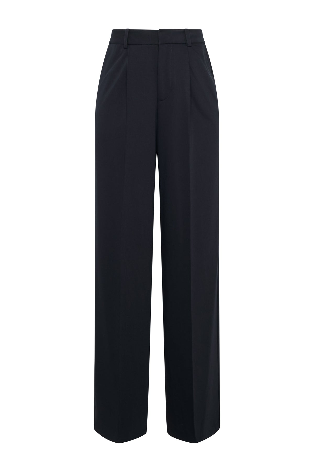Pleated Wide Leg Trouser (Ink Navy)