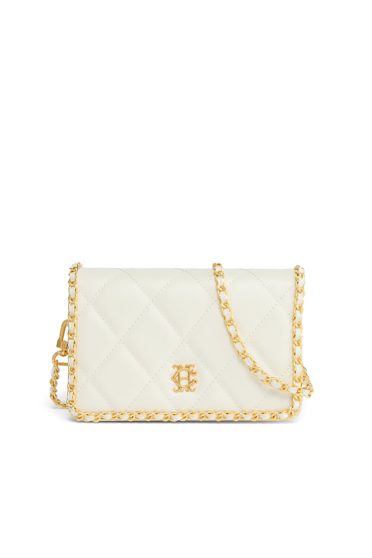 Quilted Chain Crossbody Bag (Cream)