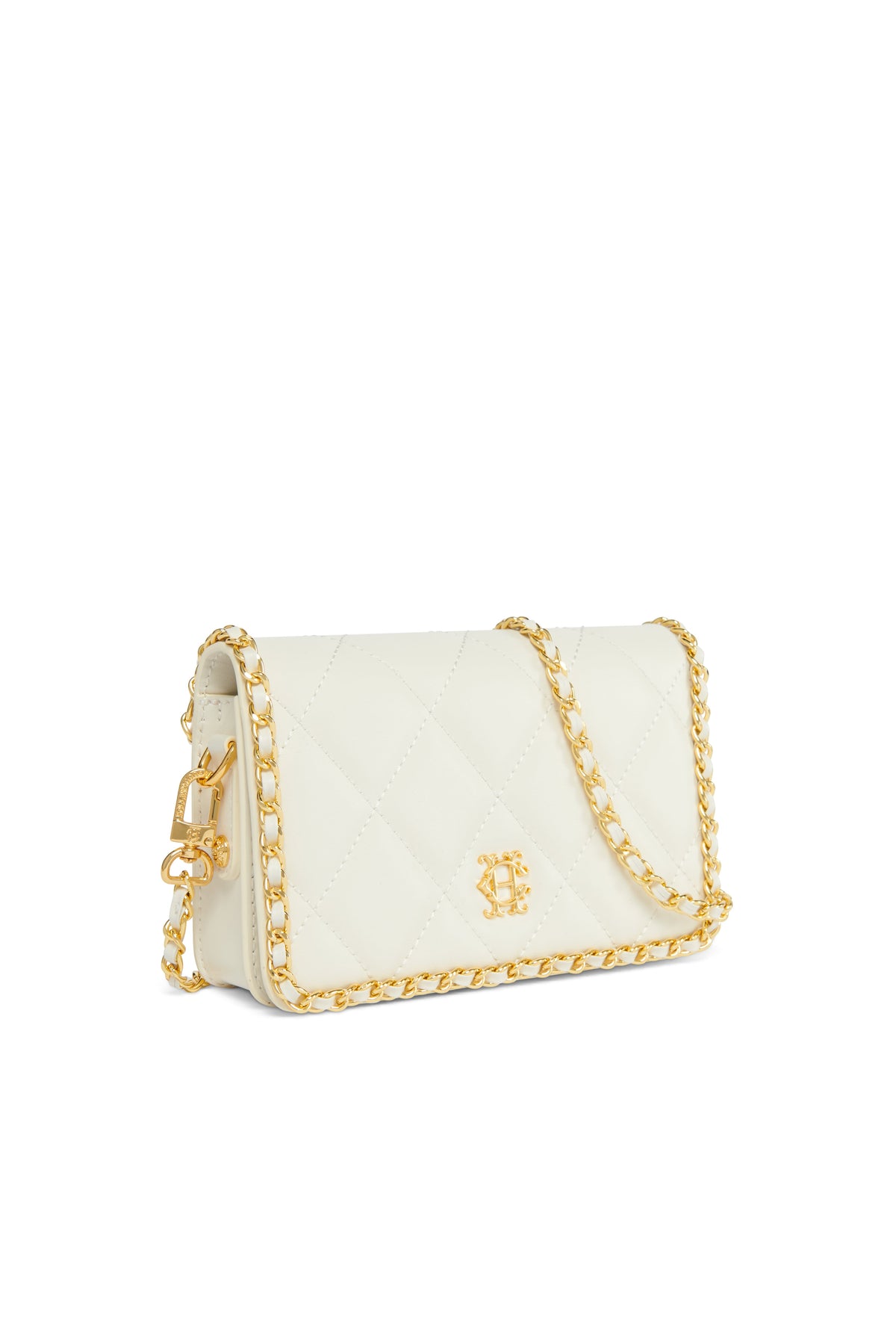 Quilted Chain Crossbody Bag (Cream)