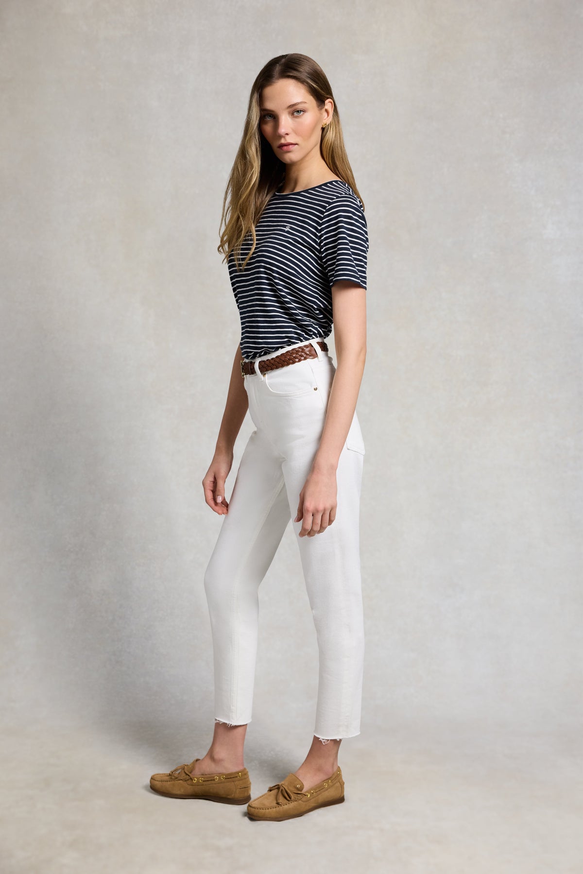 Relaxed Fit Monogram Tee (Navy White)