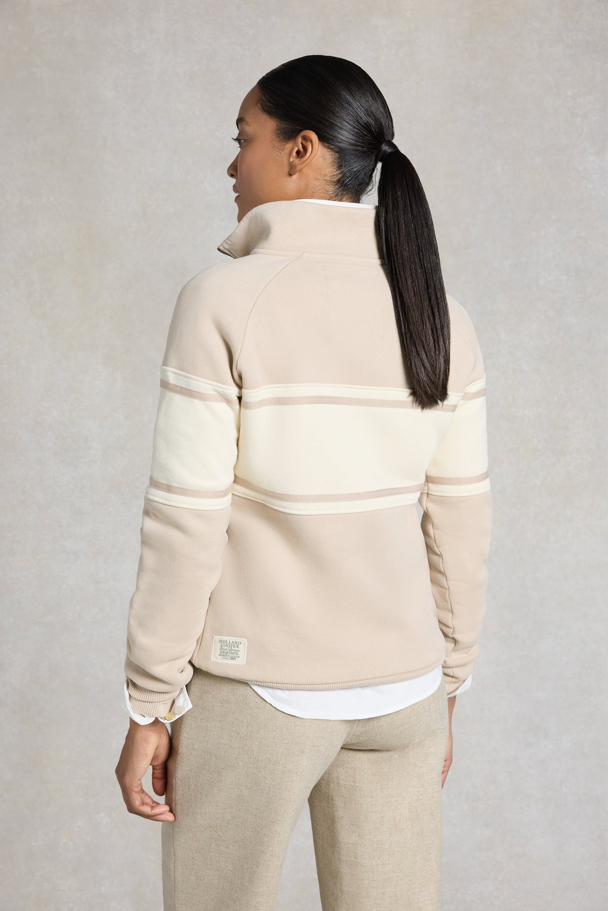 Signature Quarter Zip Sweat (Stone)