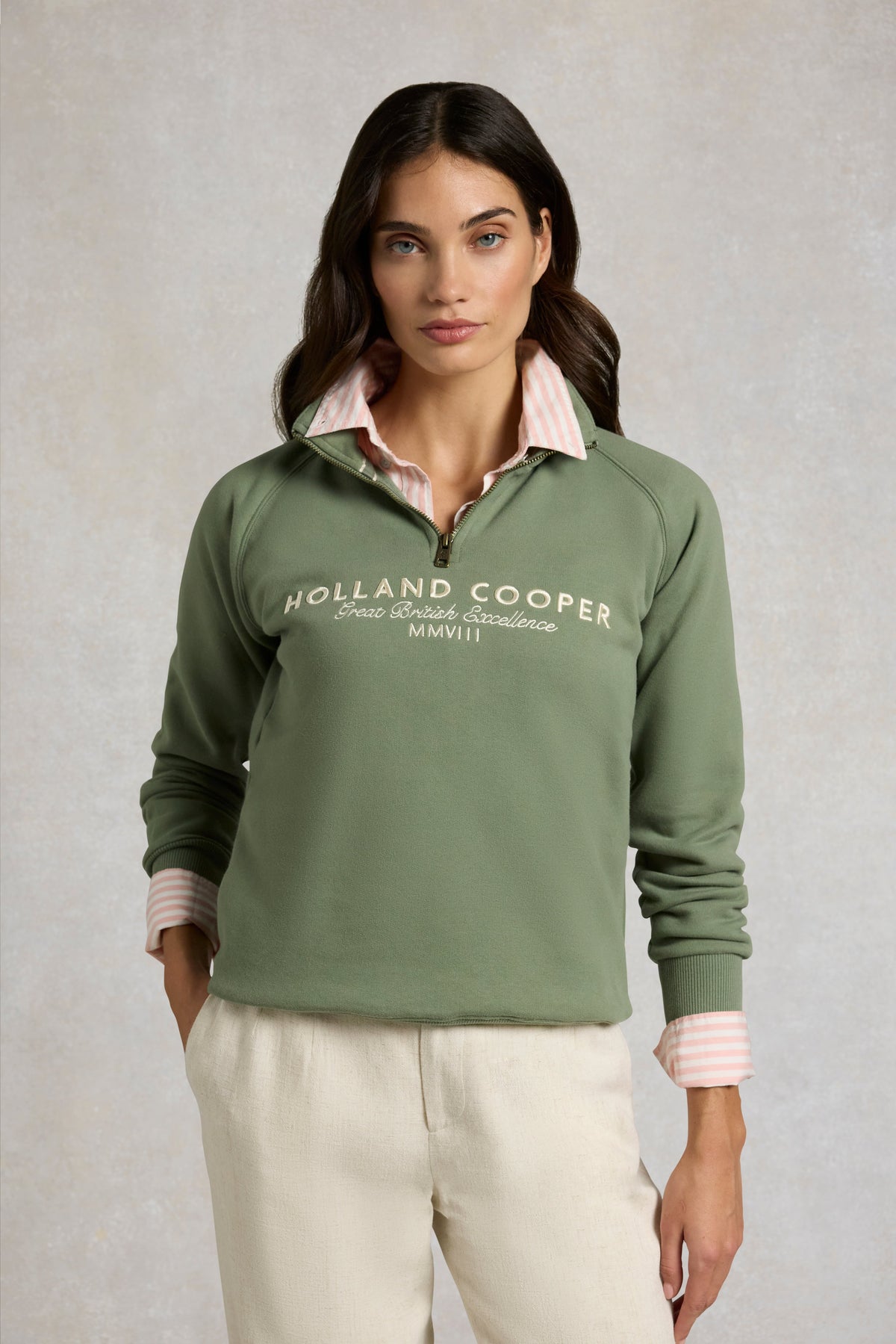 Sporting Goods Zip Henley (Sage)