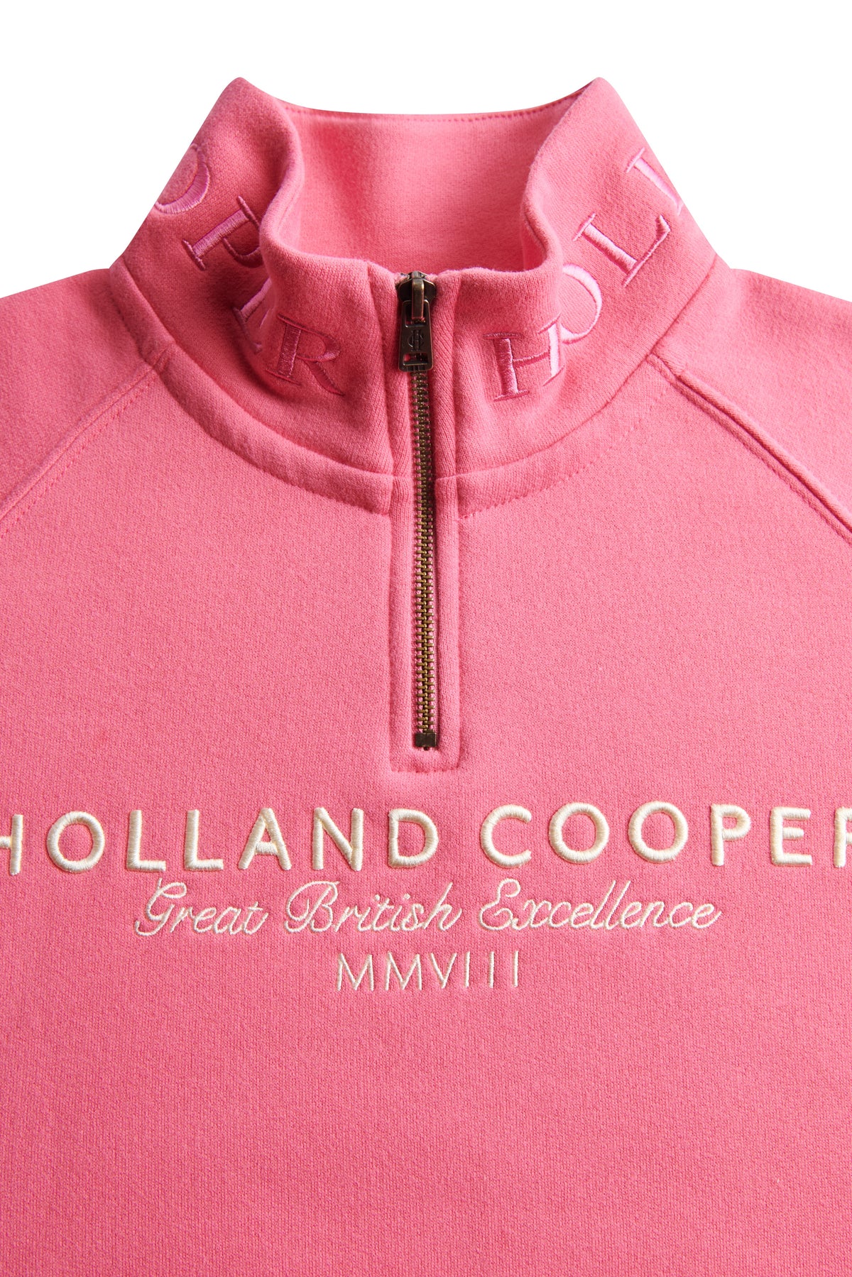 Sporting Goods Zip Henley (Peony Pink)