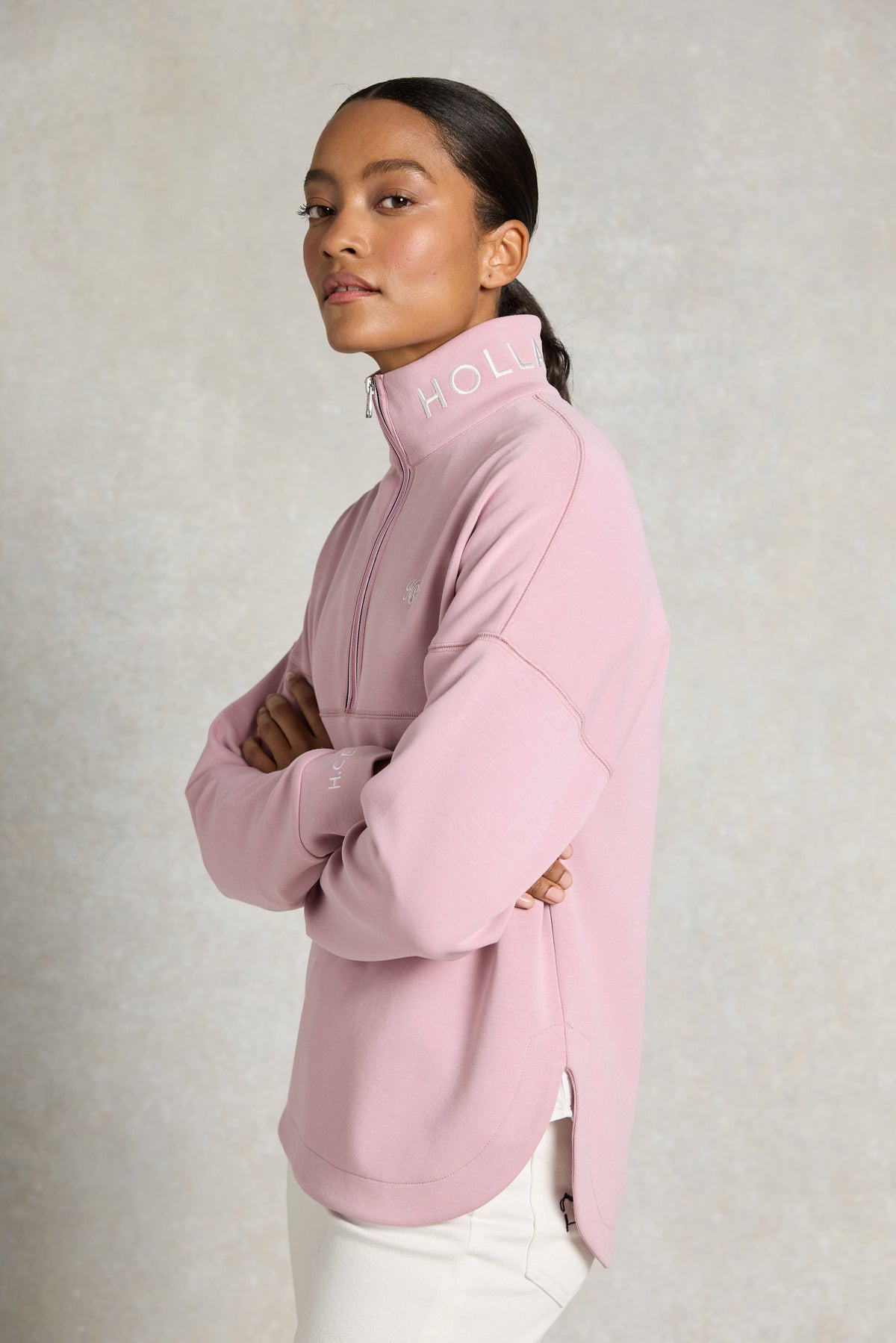 Windsor Quarter Zip Sweat (Dawn Pink)