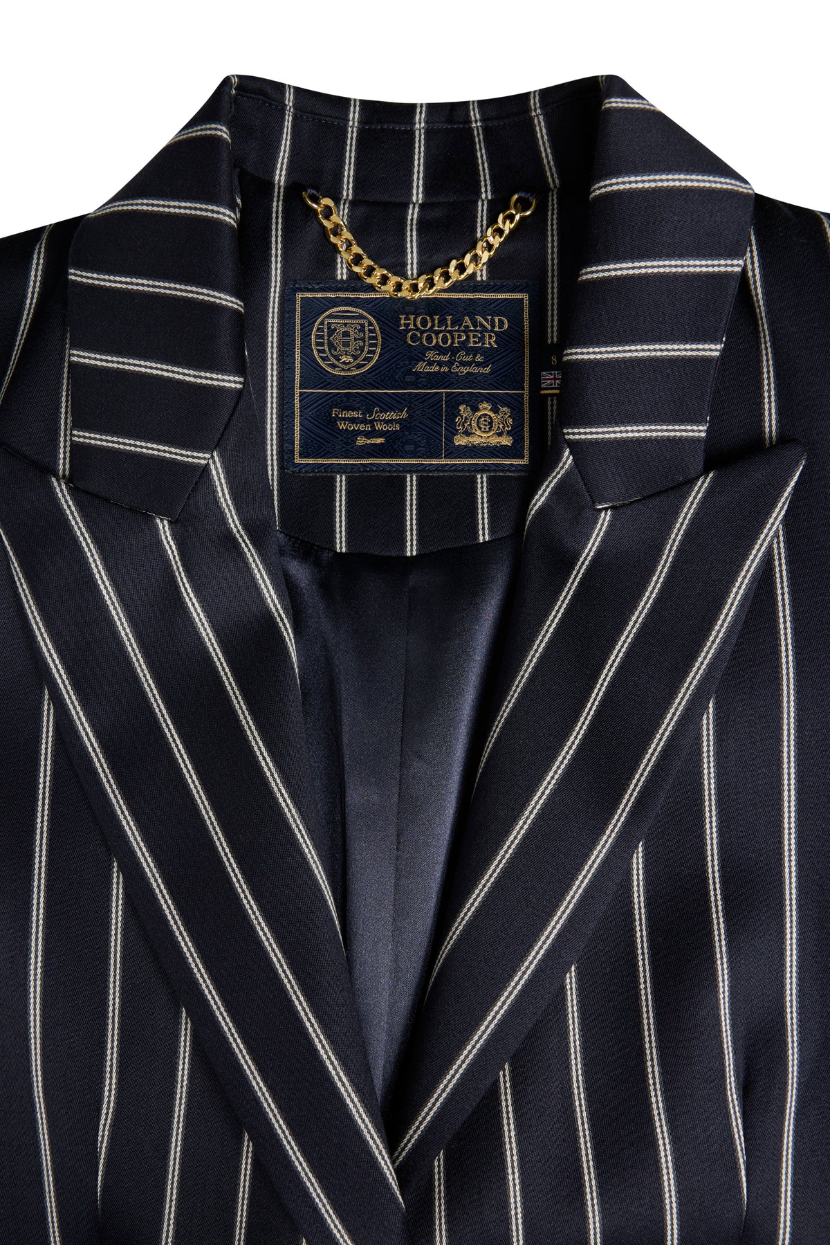 Single Breasted Belgravia Blazer (Ink Navy Wide Stripe)