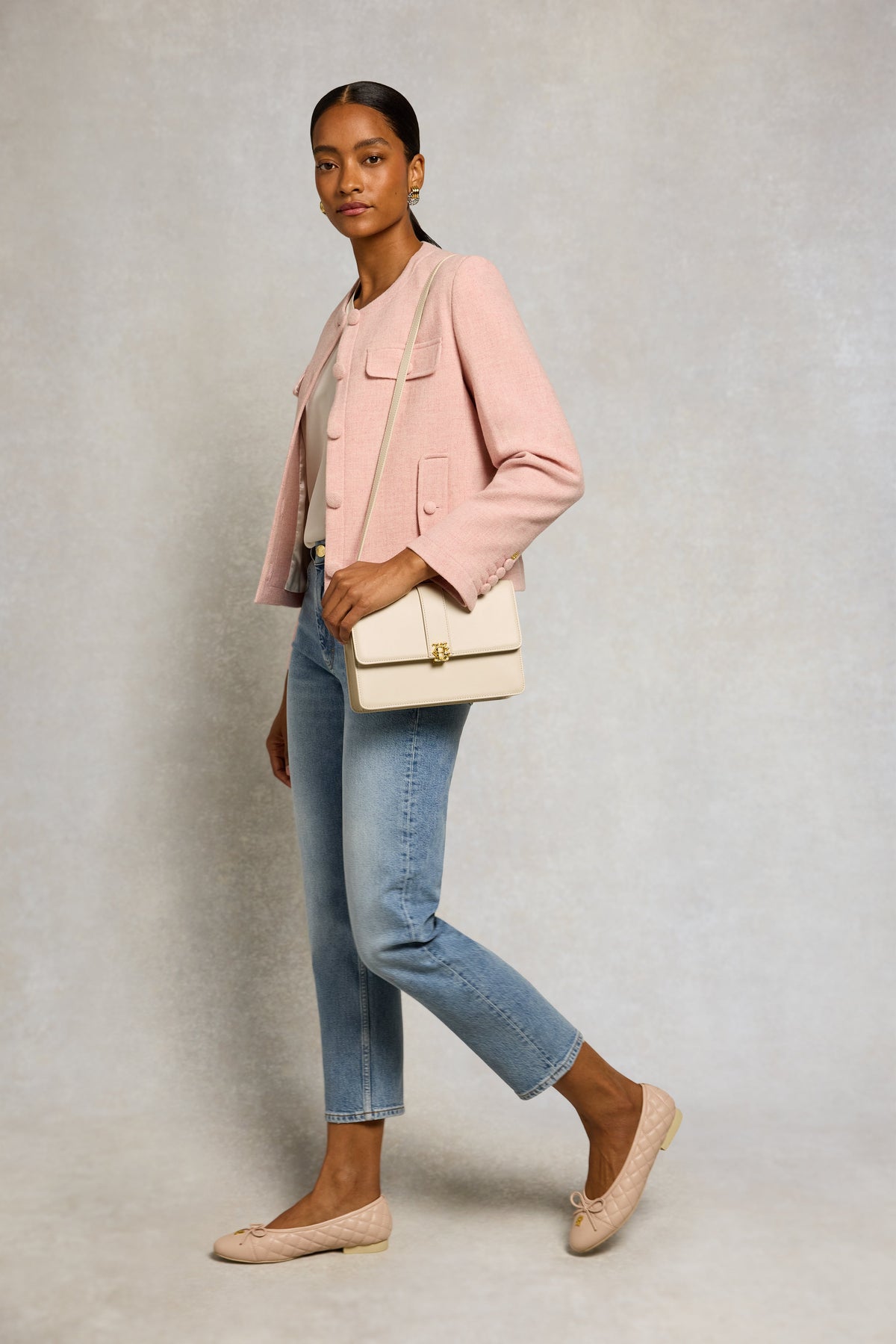 Mid Rise Straight Cropped Jean (Vintage Denim)