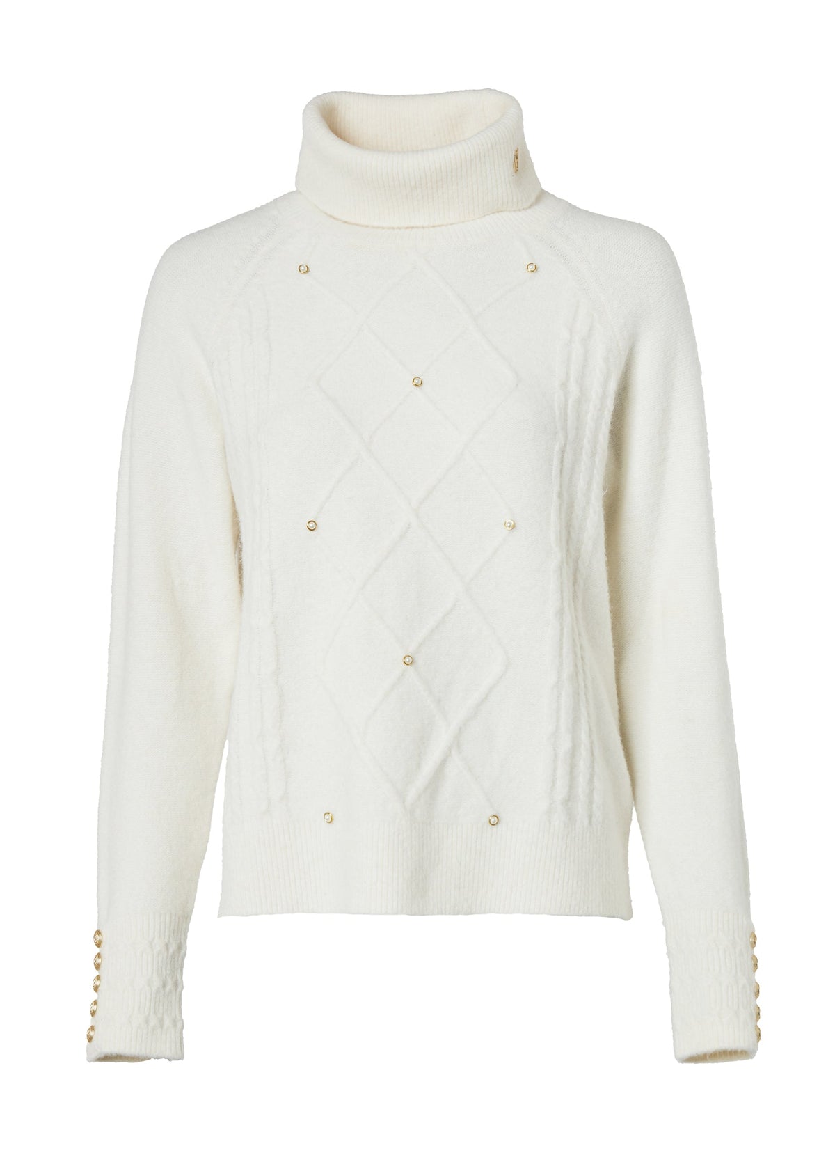 Harlow Roll Neck Knit (Ecru)