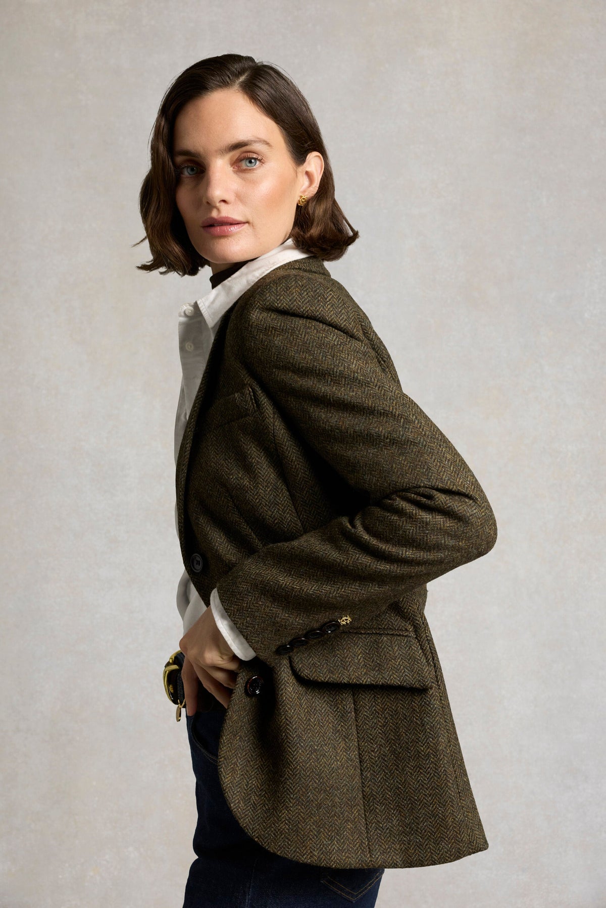 Hacking Jacket (Dark Green Herringbone)