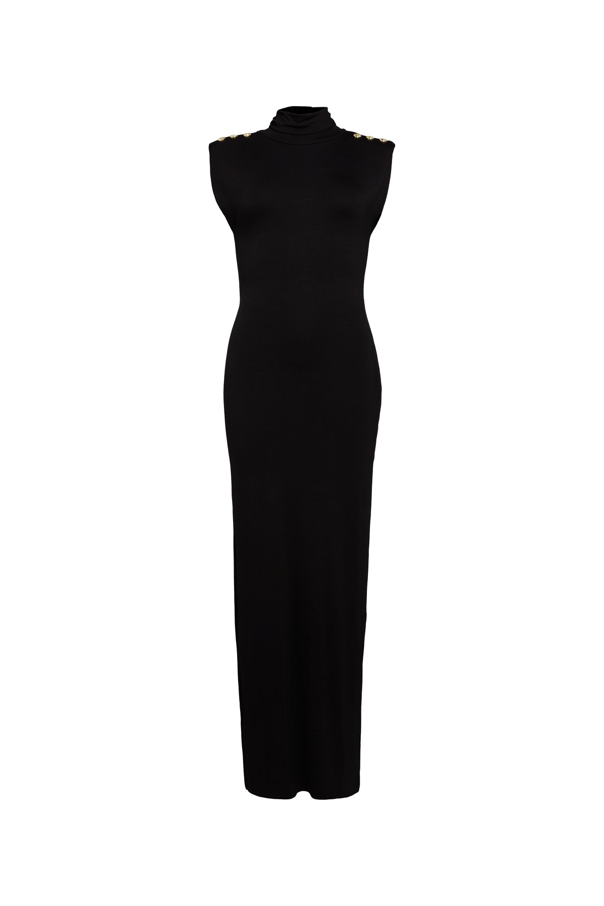 Harper High Neck Maxi Dress (Black)