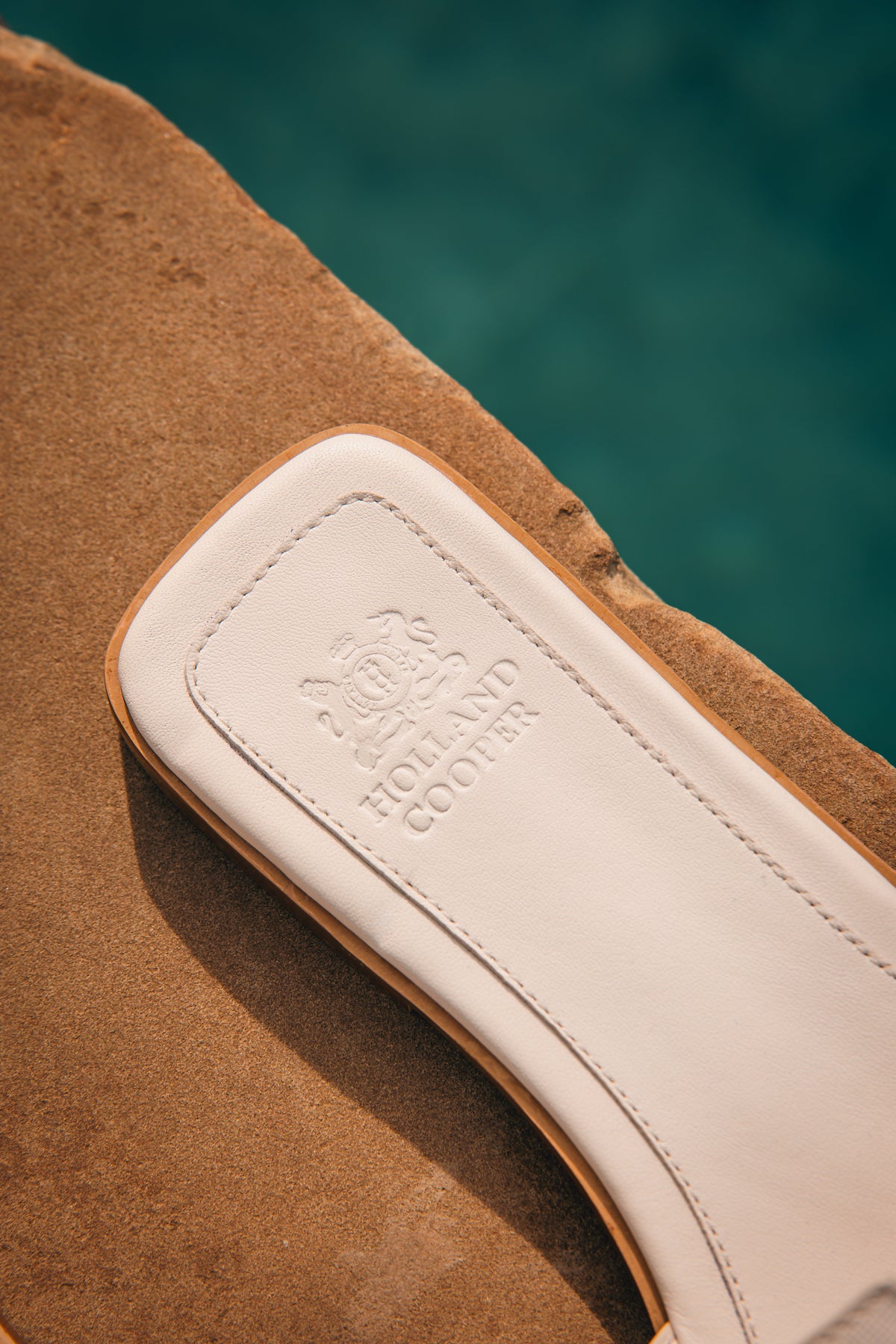 Heraldic Monogram Slides (White Saffiano)