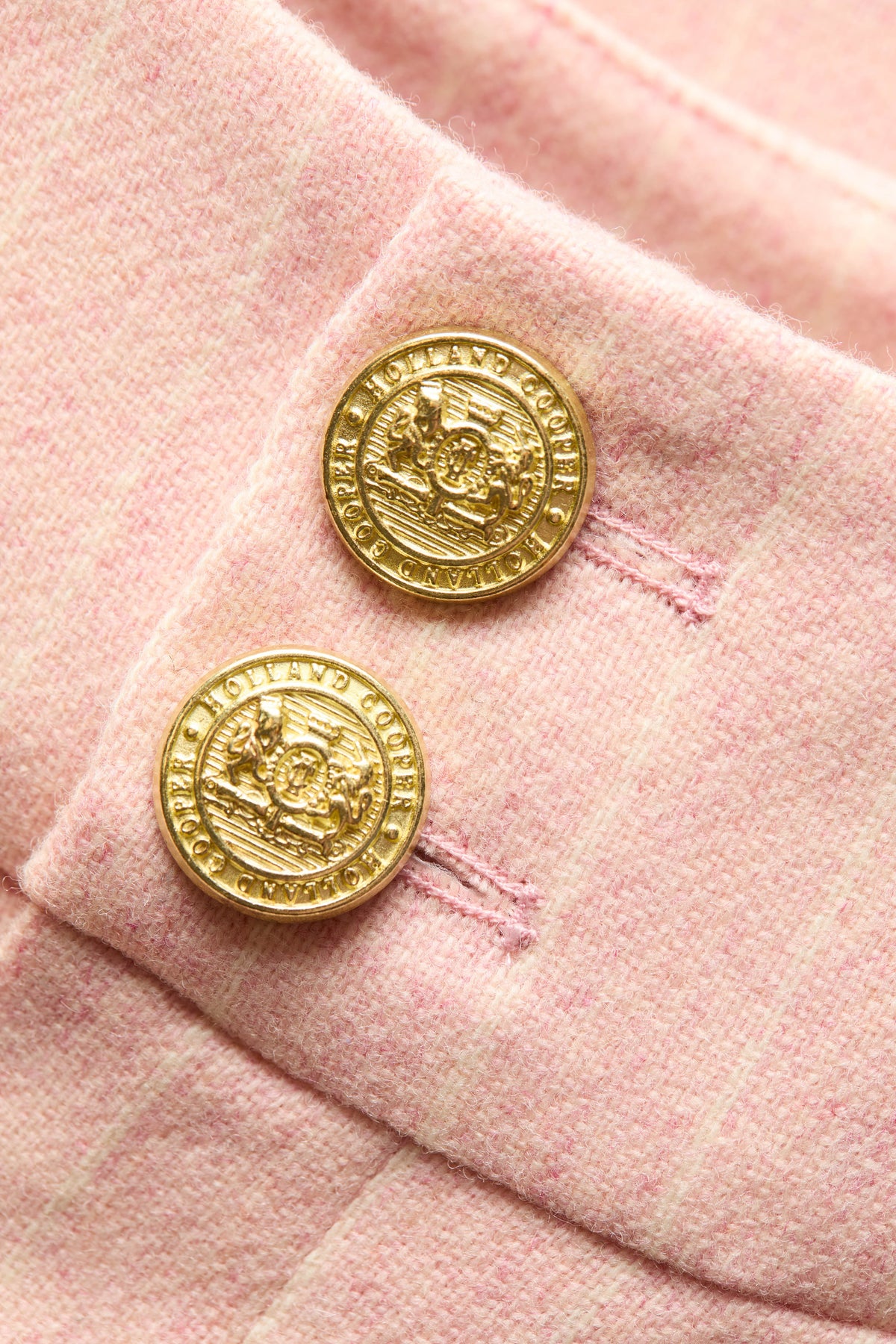 High Waisted Straight Trouser (Pink Chalk Pinstripe)