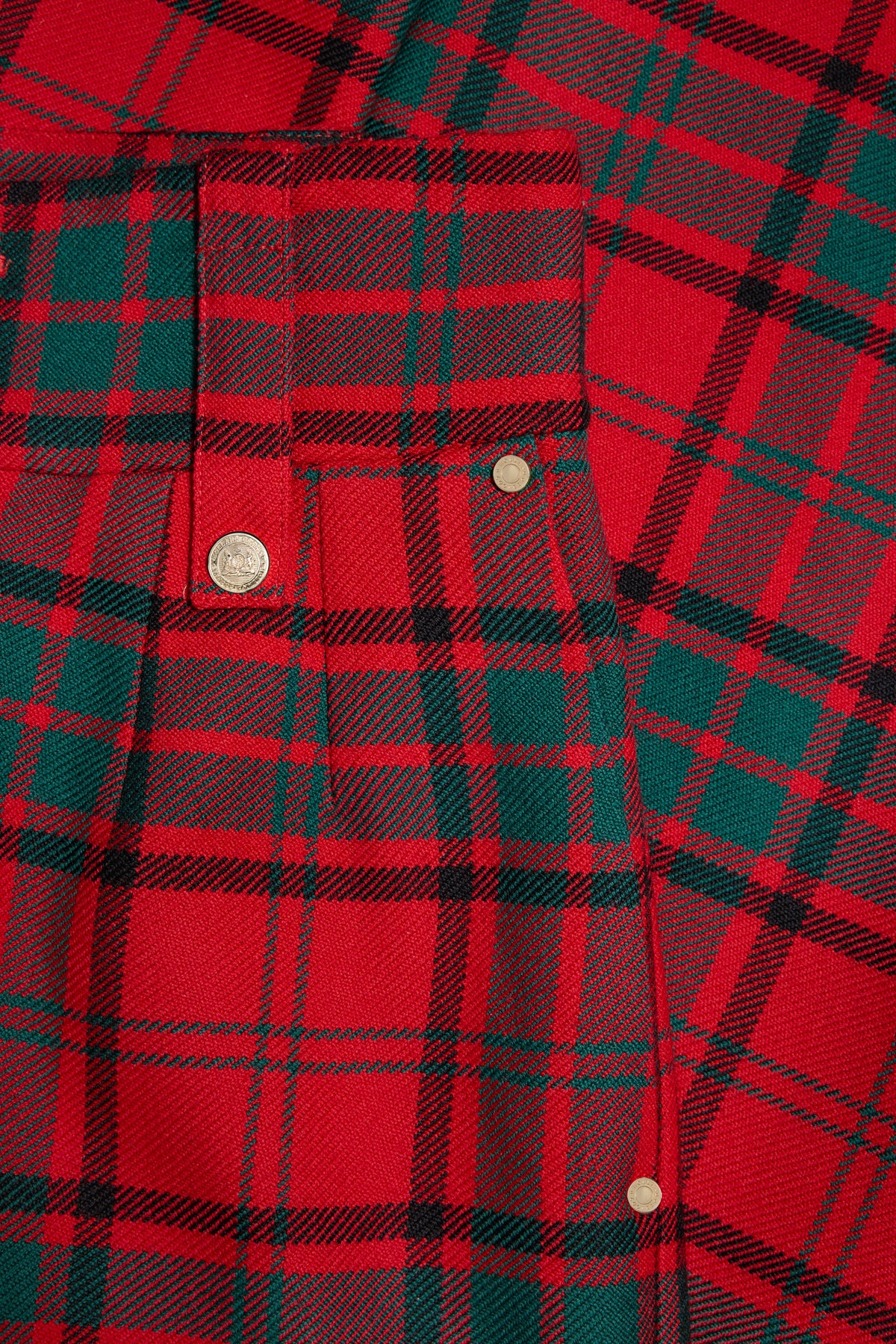 High Waisted Wide Leg Trouser (Red Tartan)