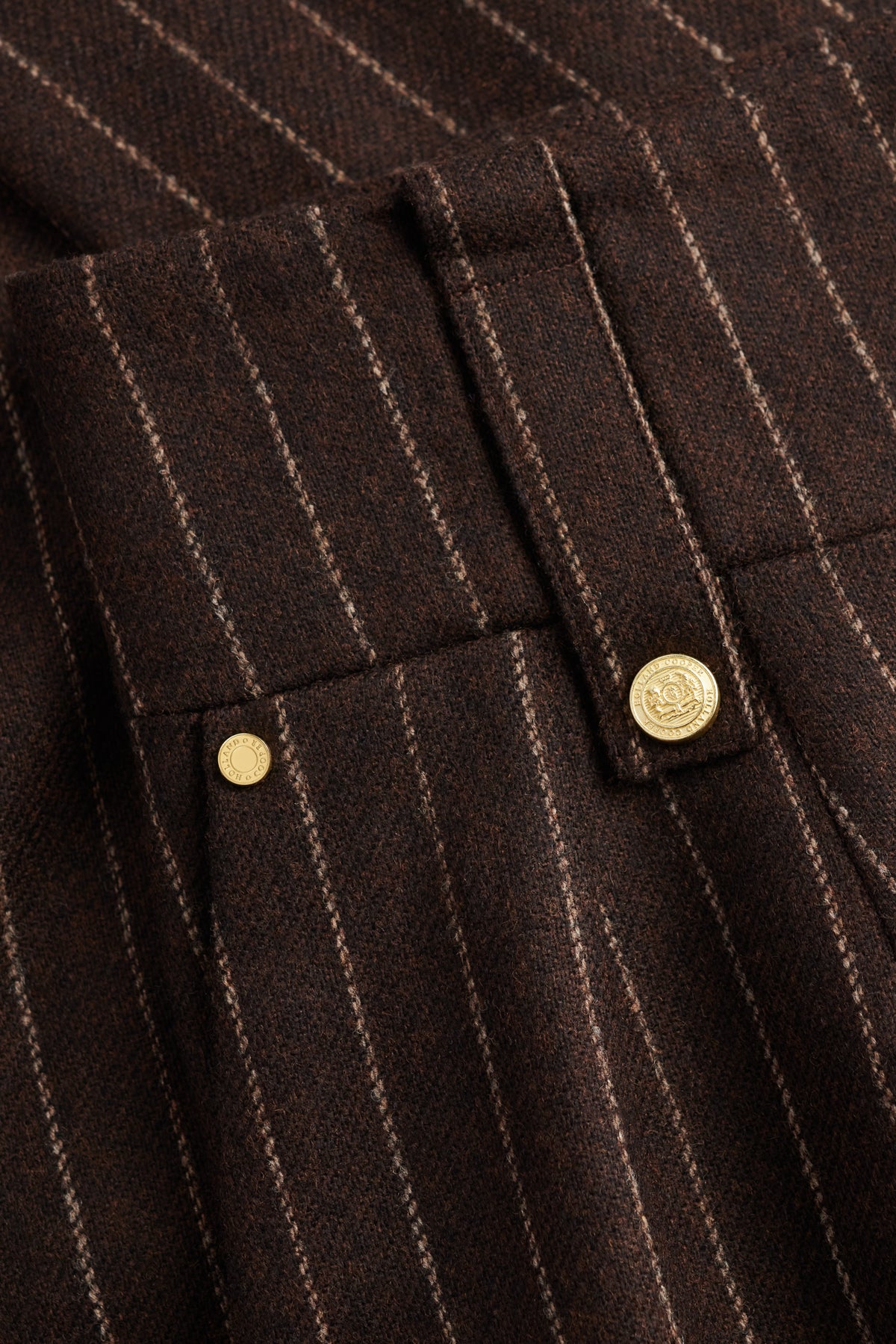 High Waisted Wide Leg Trouser (Chocolate Pinstripe)