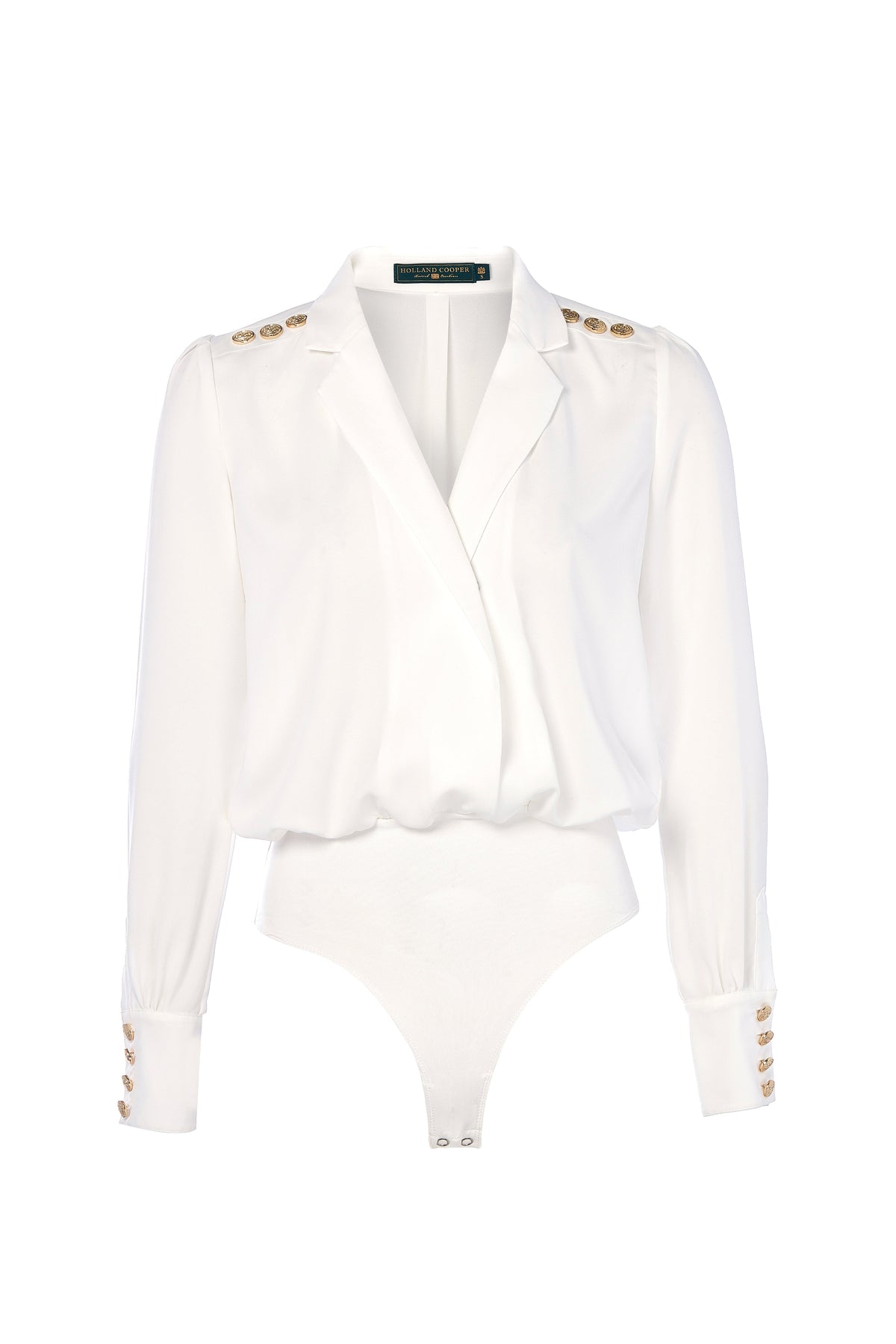 Cupro Shirt Bodysuit (White)
