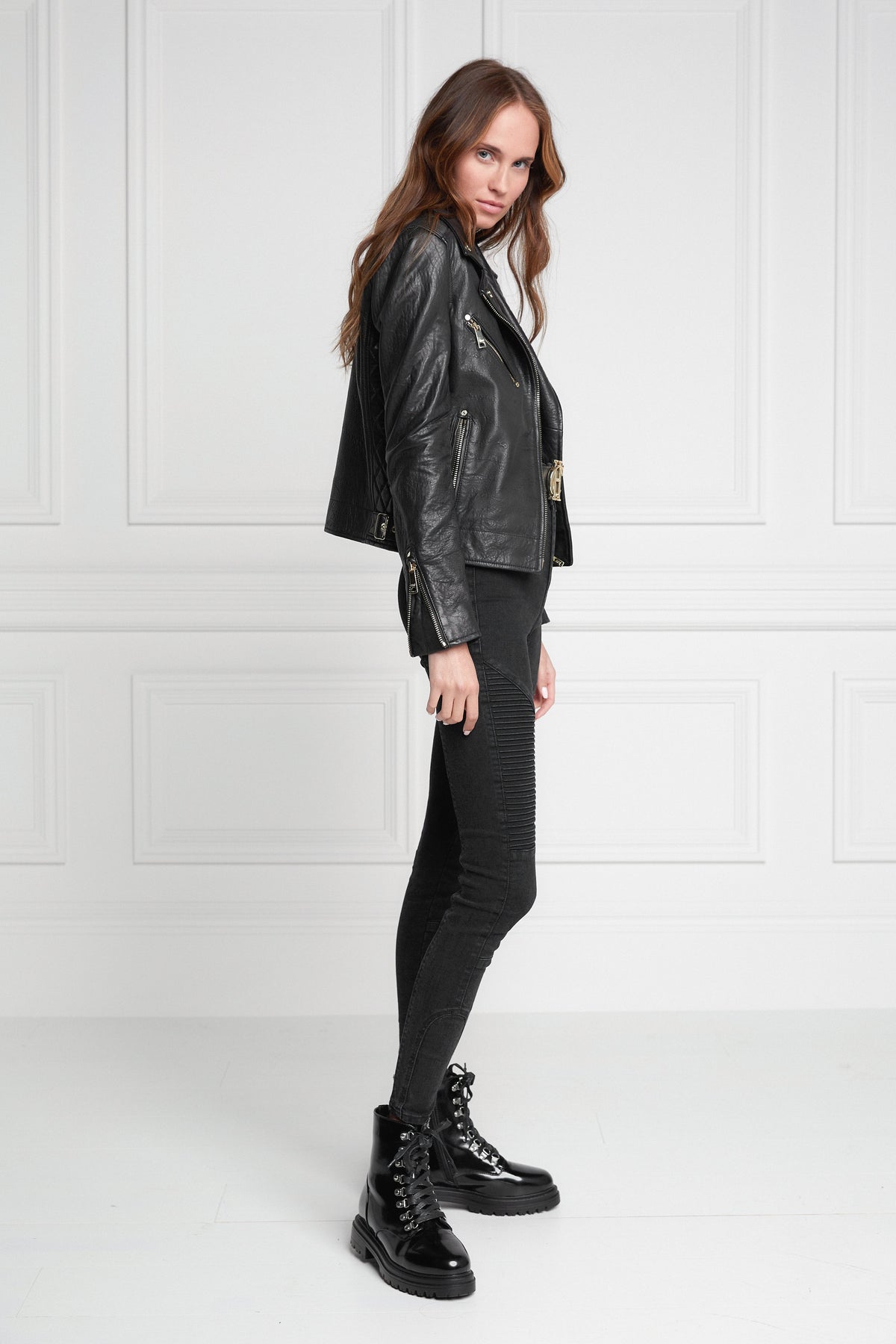Leather Biker Jacket (Black)