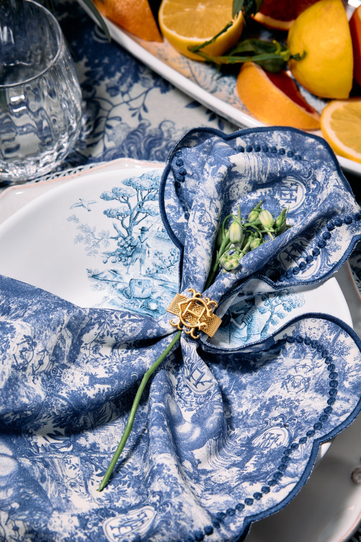4pc Napkin Ring Set (Vintage Gold)