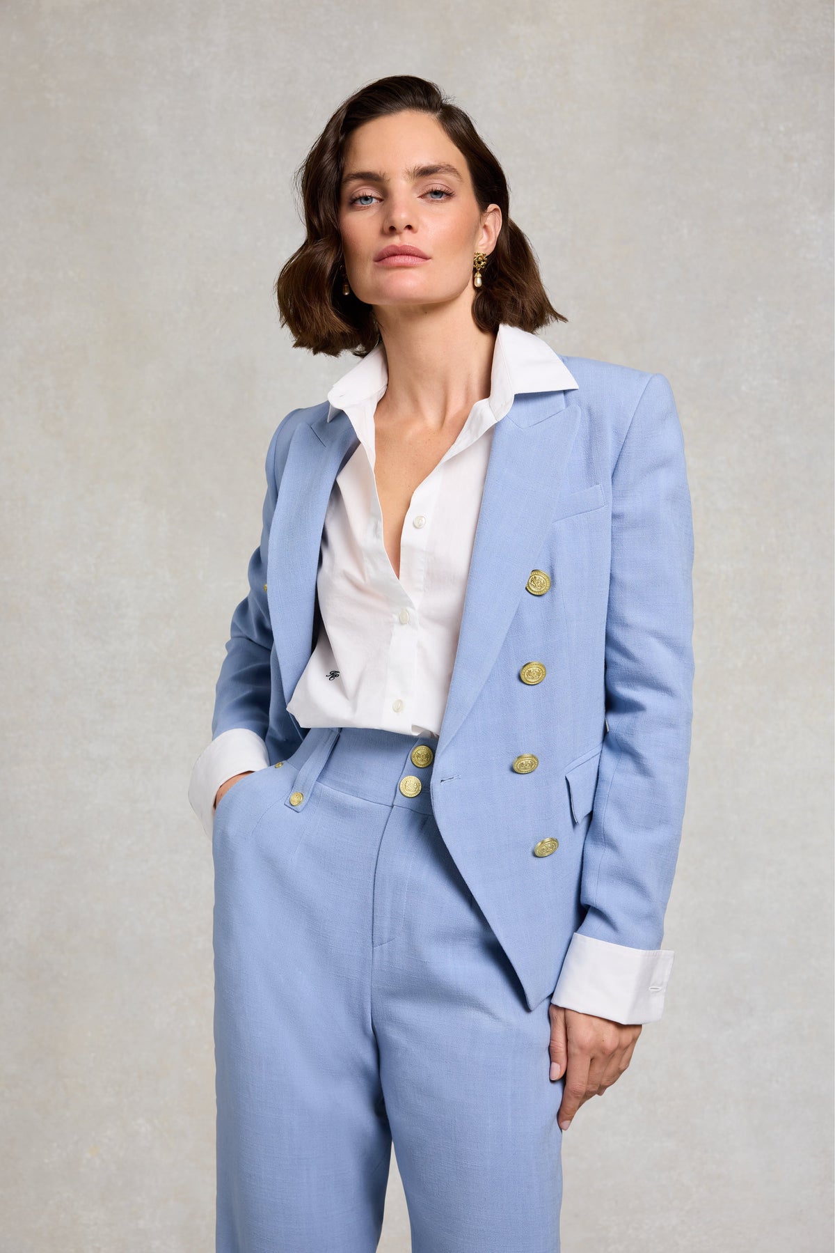 Knightsbridge Blazer (Ice Blue Linen)