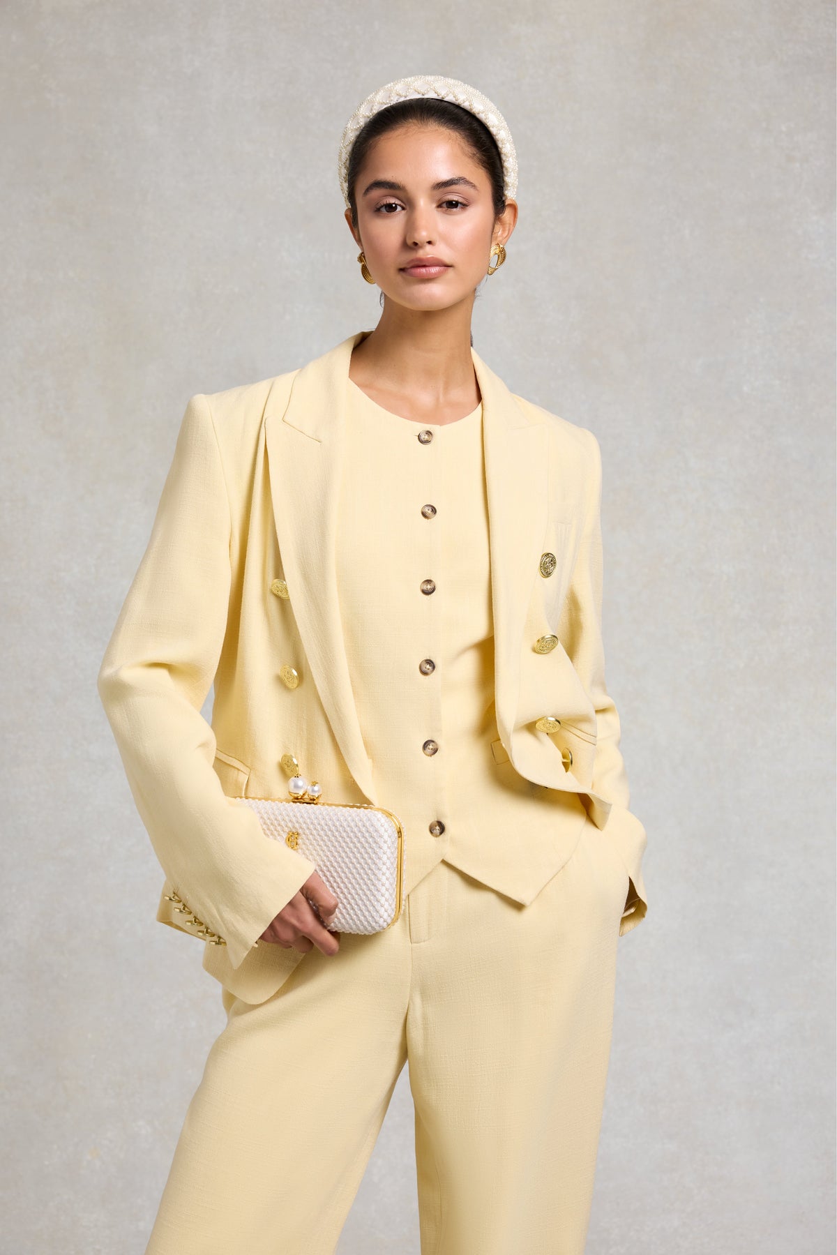 Knightsbridge Blazer (Lemon Linen)