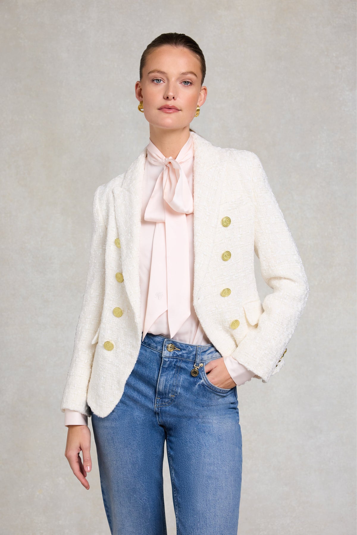 Knightsbridge Blazer (White Sparkle Boucle)